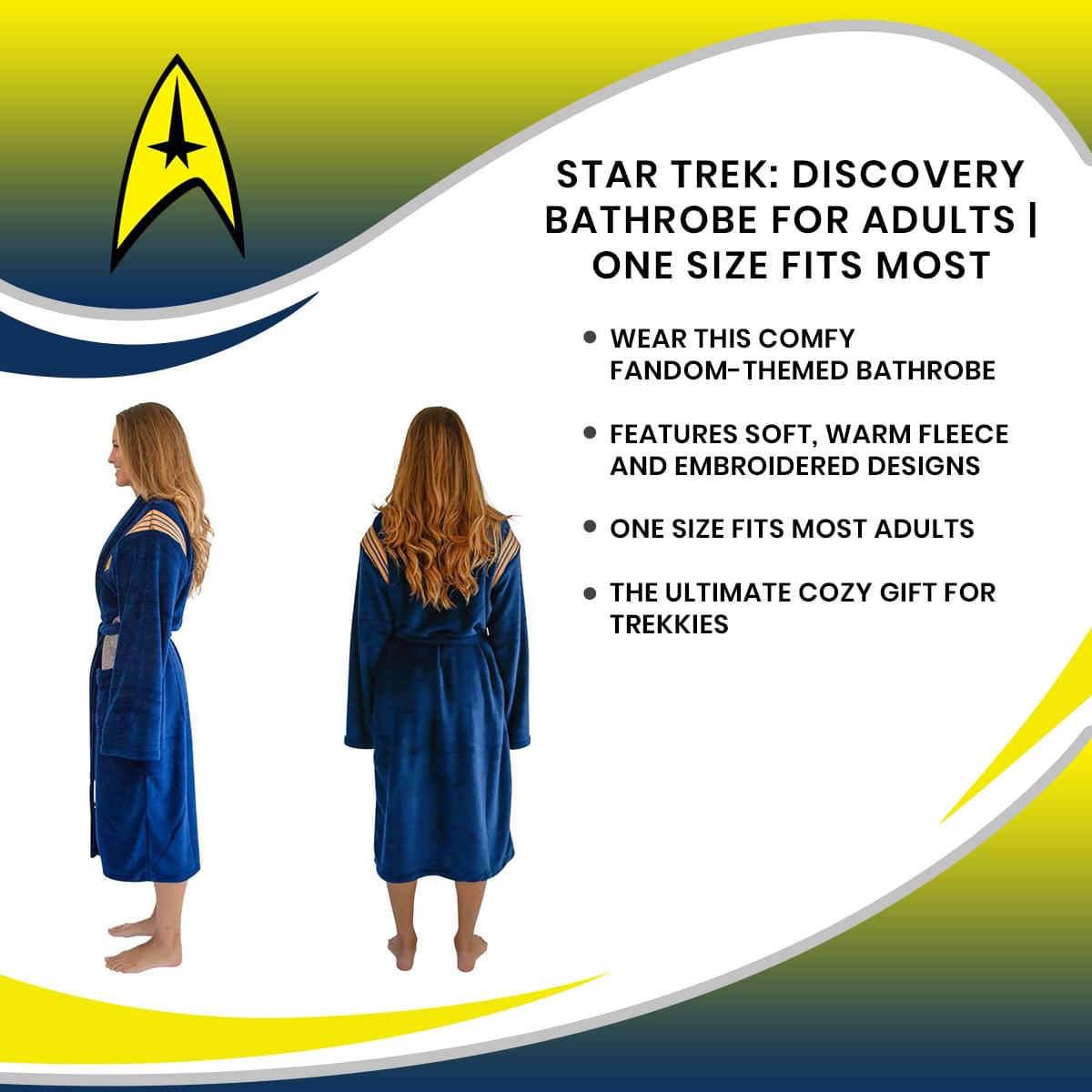 Discover the Cosy Star Trek Adult Bathrobe - One Size Fits Most