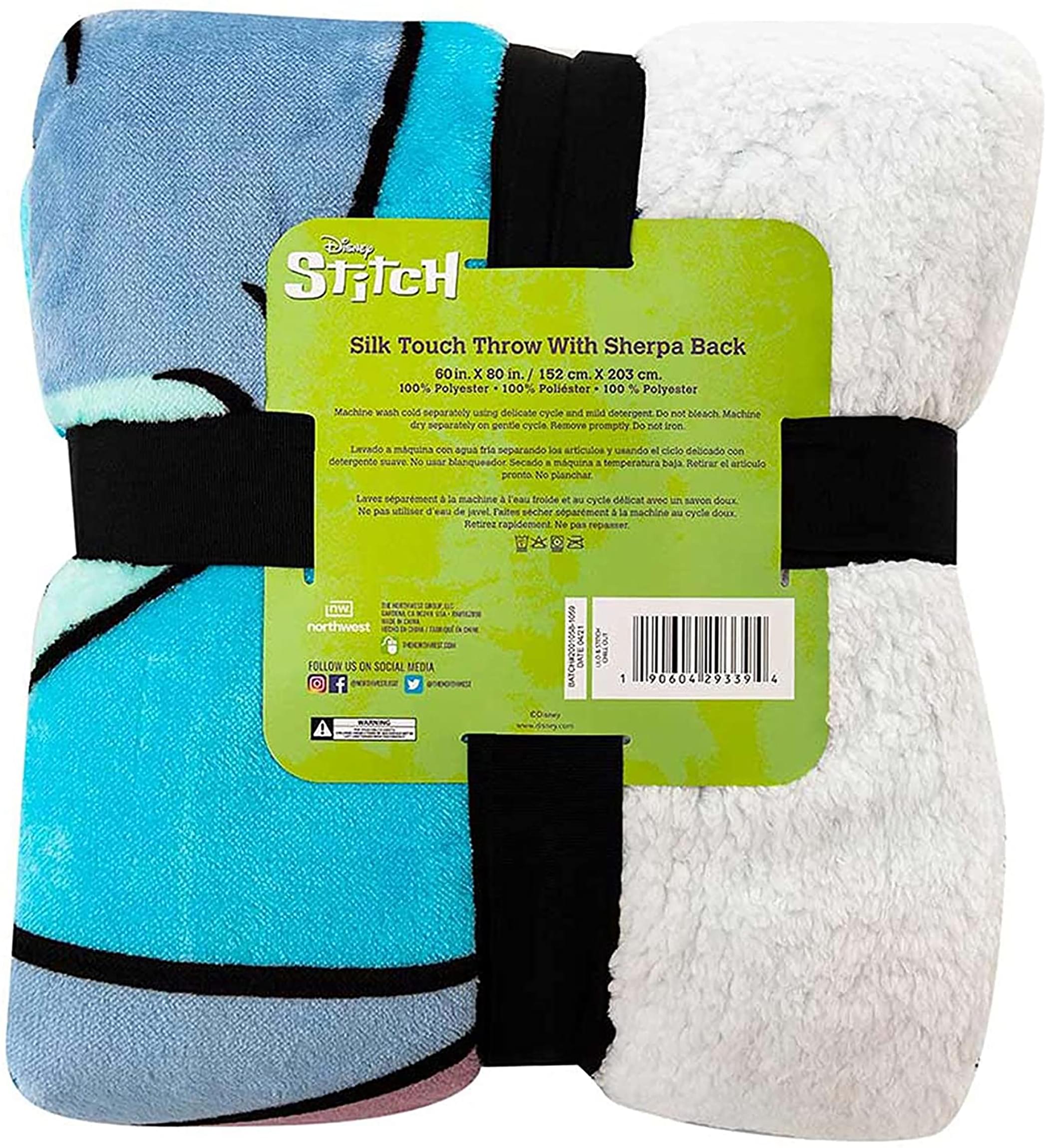 Cozy Up with Disney's Lilo & Stitch 60 x 80 Inch Silk Touch Sherpa Throw Blanket
