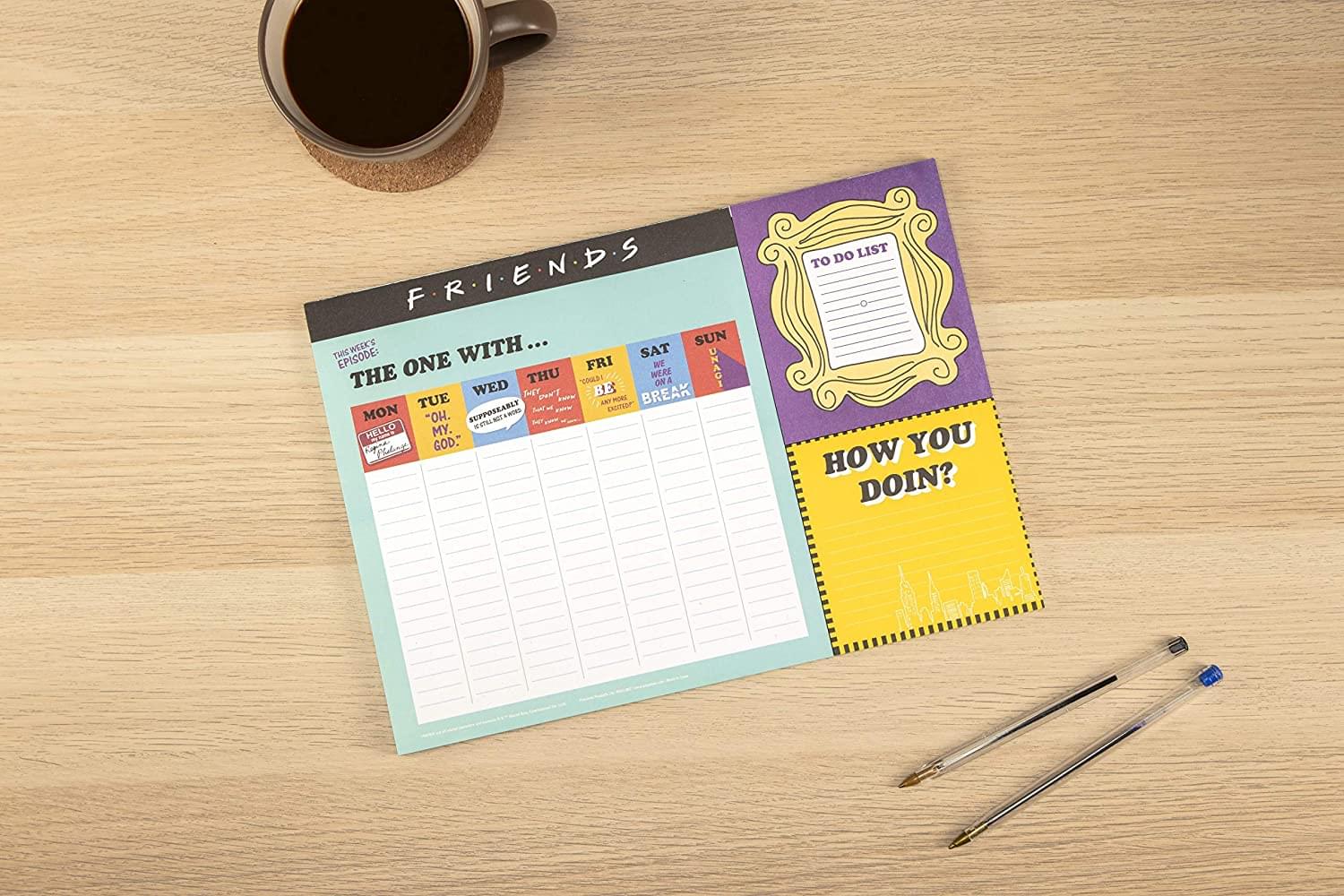 Friends TV Sitcom Themed Weekly Desk Planner - 52 Pages