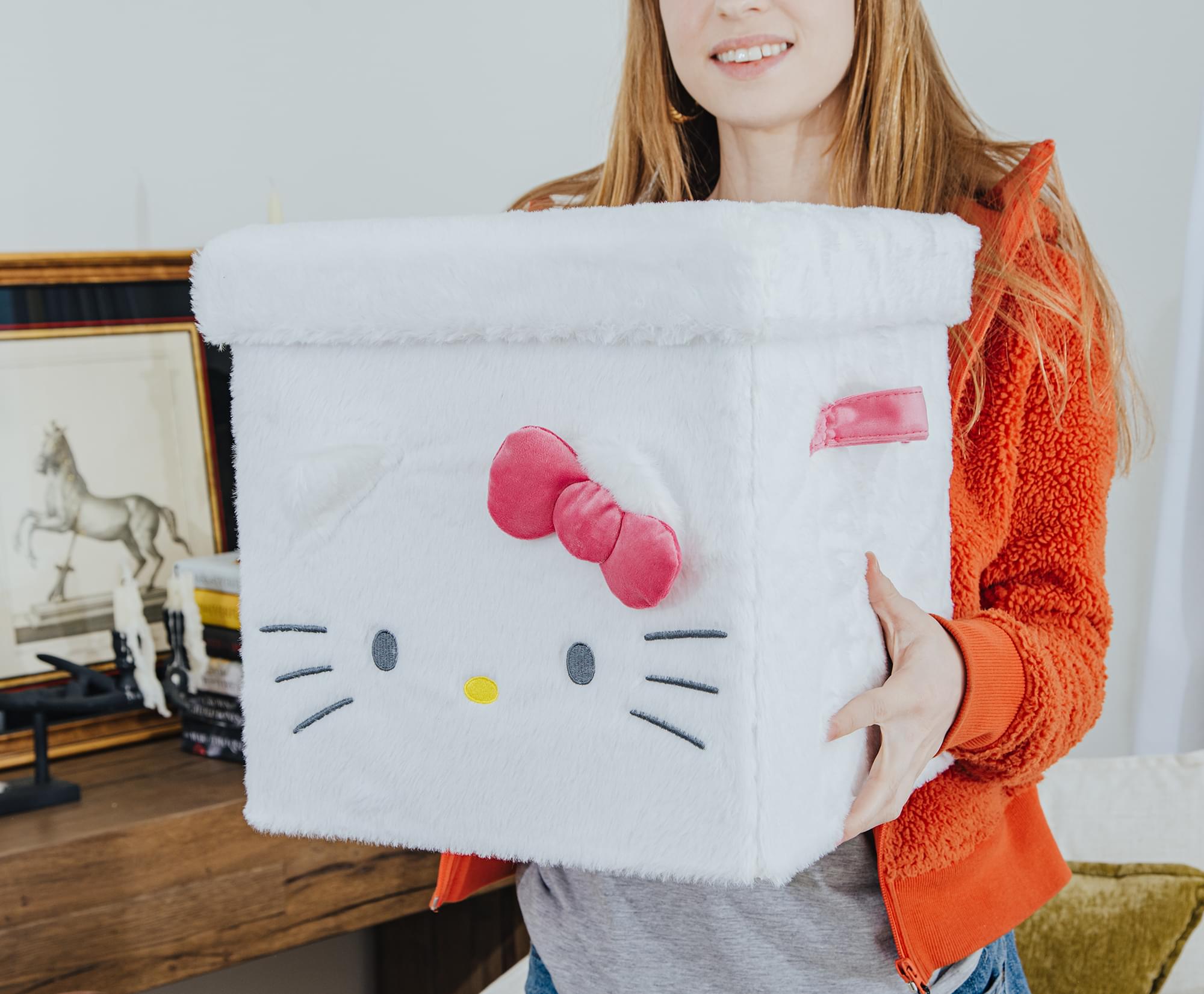 Adorable Sanrio Hello Kitty 13x13 Inch Plush Storage Cube - Keep Your Space Tidy in Style!
