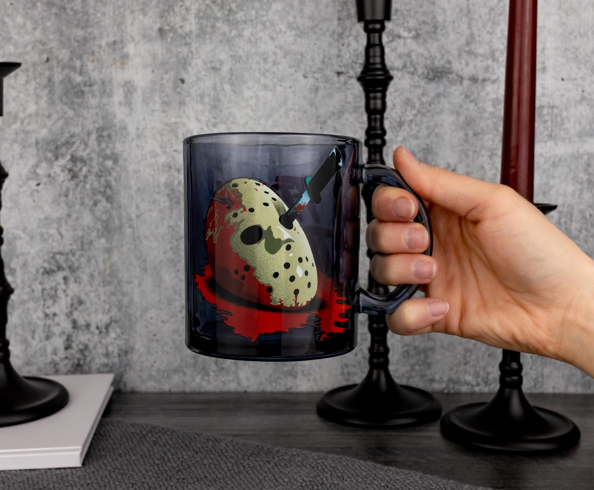 Jason Voorhees Mask Glass Mug - 18 Ounce Friday the 13th Tribute