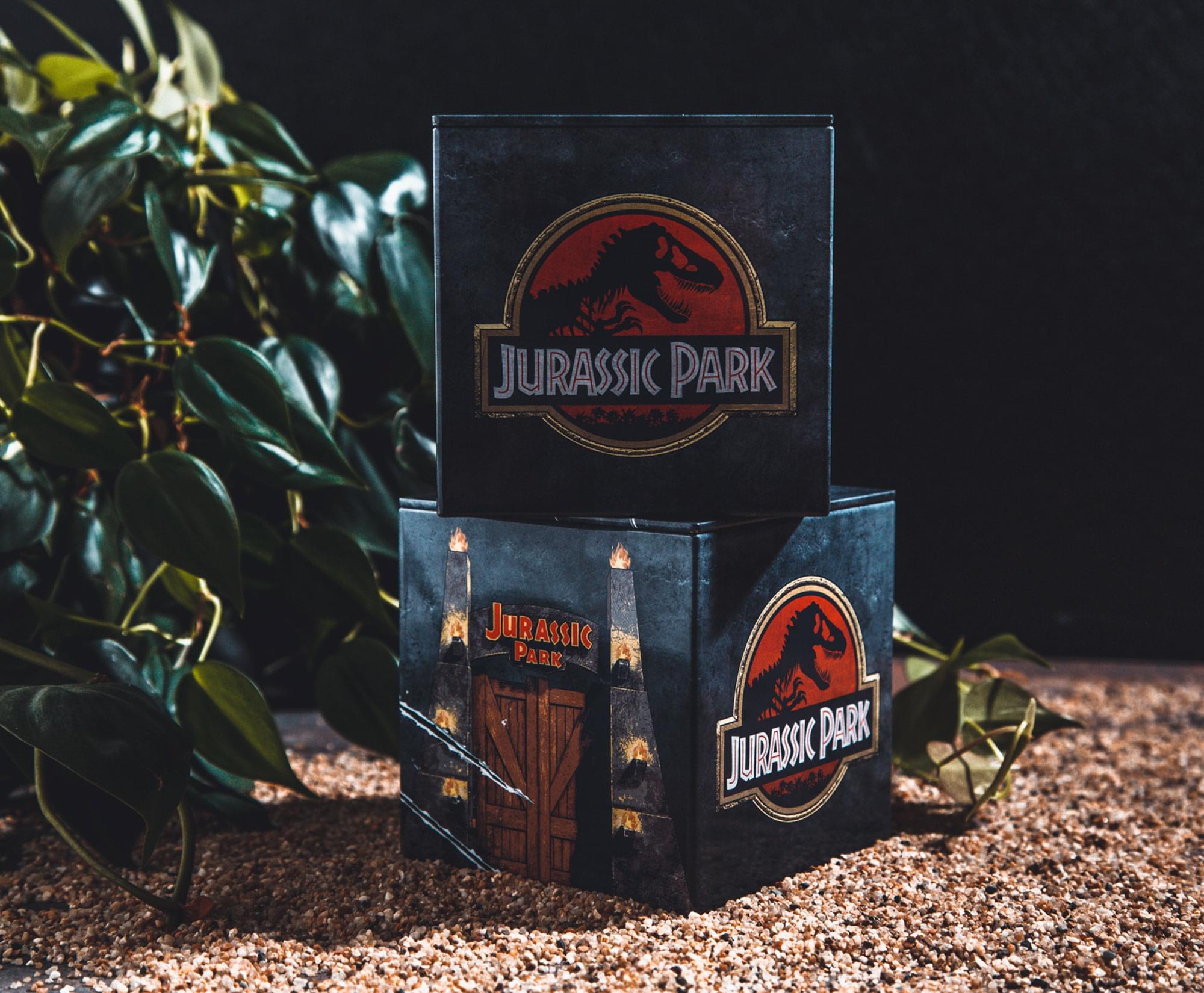 Jurassic Park 4-Inch Cube Tin Storage Box with Lid - Keep Your Space Organized!