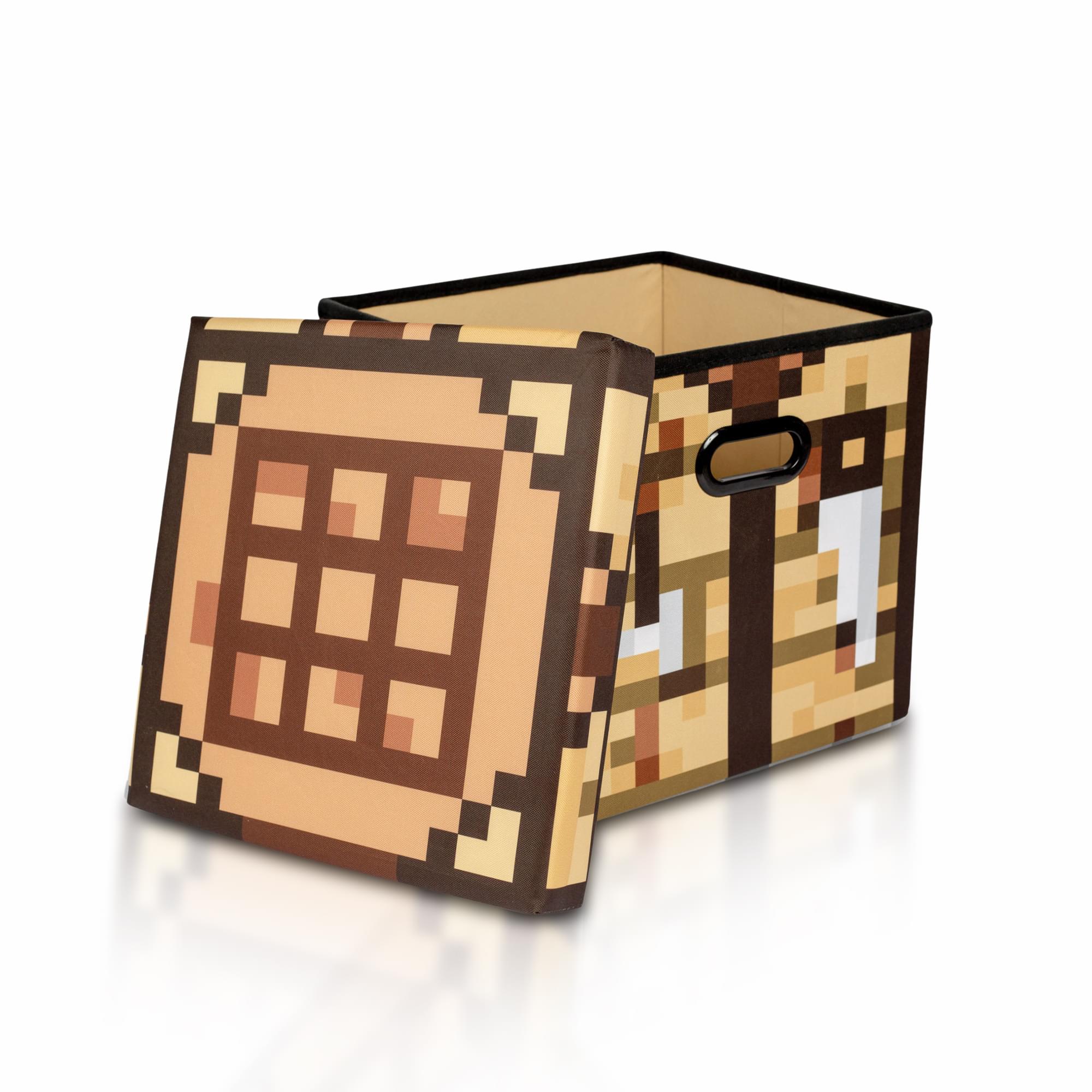 Fun and Functional: Minecraft 15-Inch Crafting Table Storage Bin with Lid