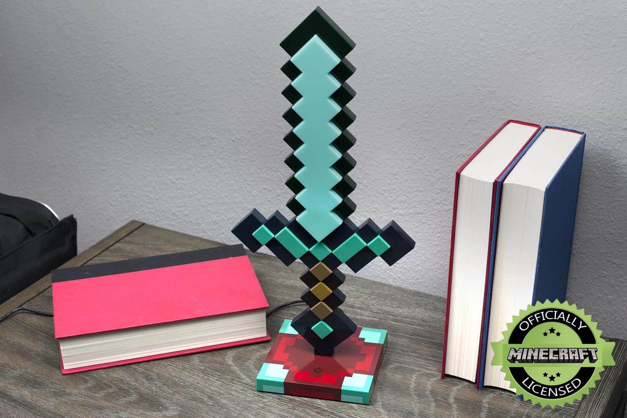 Enchanting Minecraft Diamond Sword USB Desk & Bedside LED Night Light for Gamers