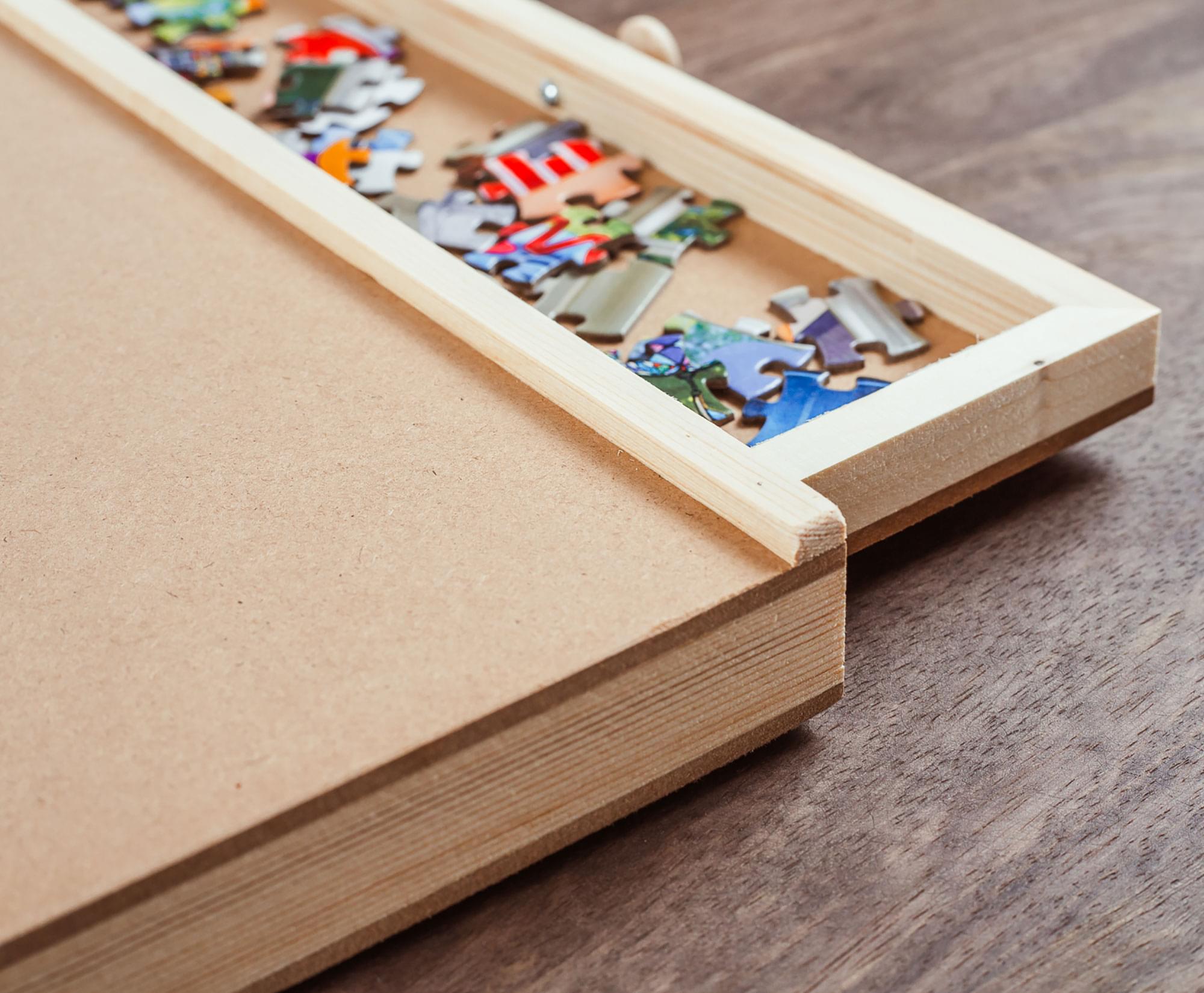 Wooden Puzzle Paradise: 35 x 2 x 28 Inches Jigsaw Puzzle Table with Storage