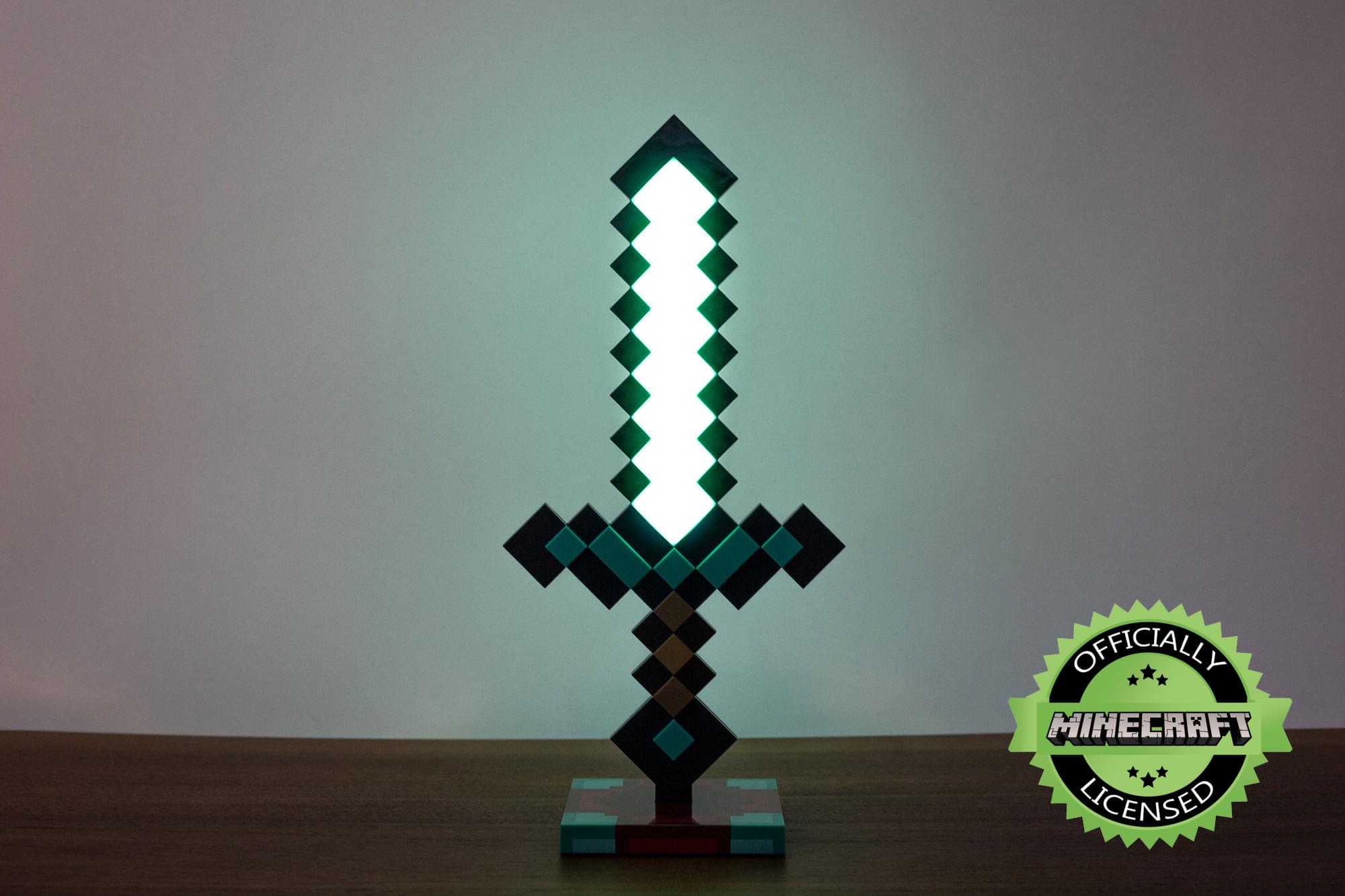 Enchanting Minecraft Diamond Sword USB Desk & Bedside LED Night Light for Gamers