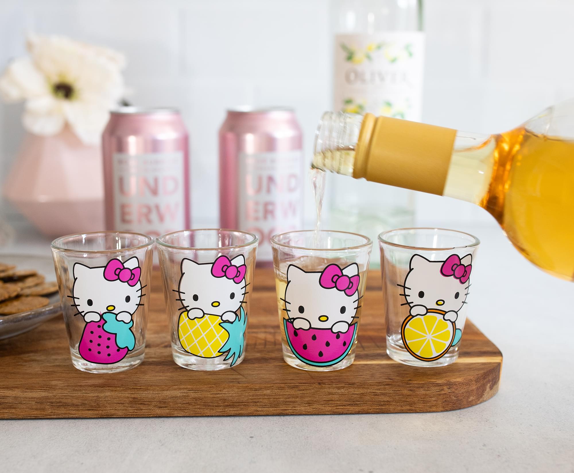 Adorable Hello Kitty 1.5 - Ounce Mini Shot Glasses Set of 4