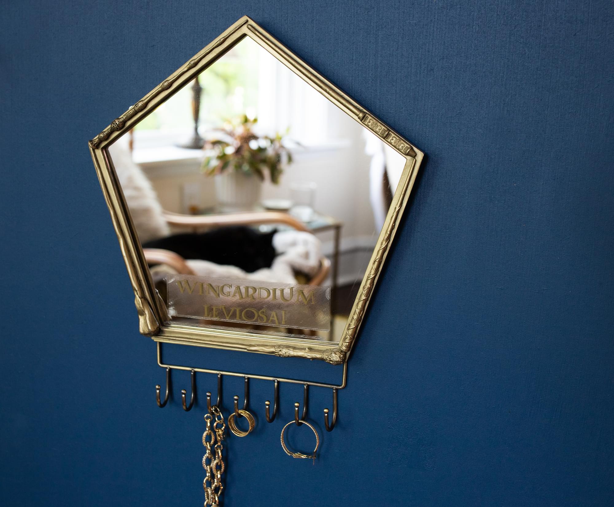 Harry Potter Magical Wand Wall Mirror with Jewelry Hooks Storage