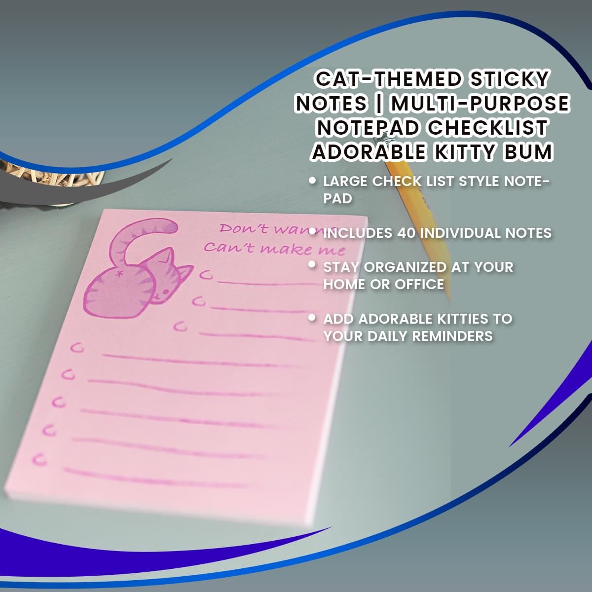 Purr-fectly Organized: Cat Bum Sticky Notes
