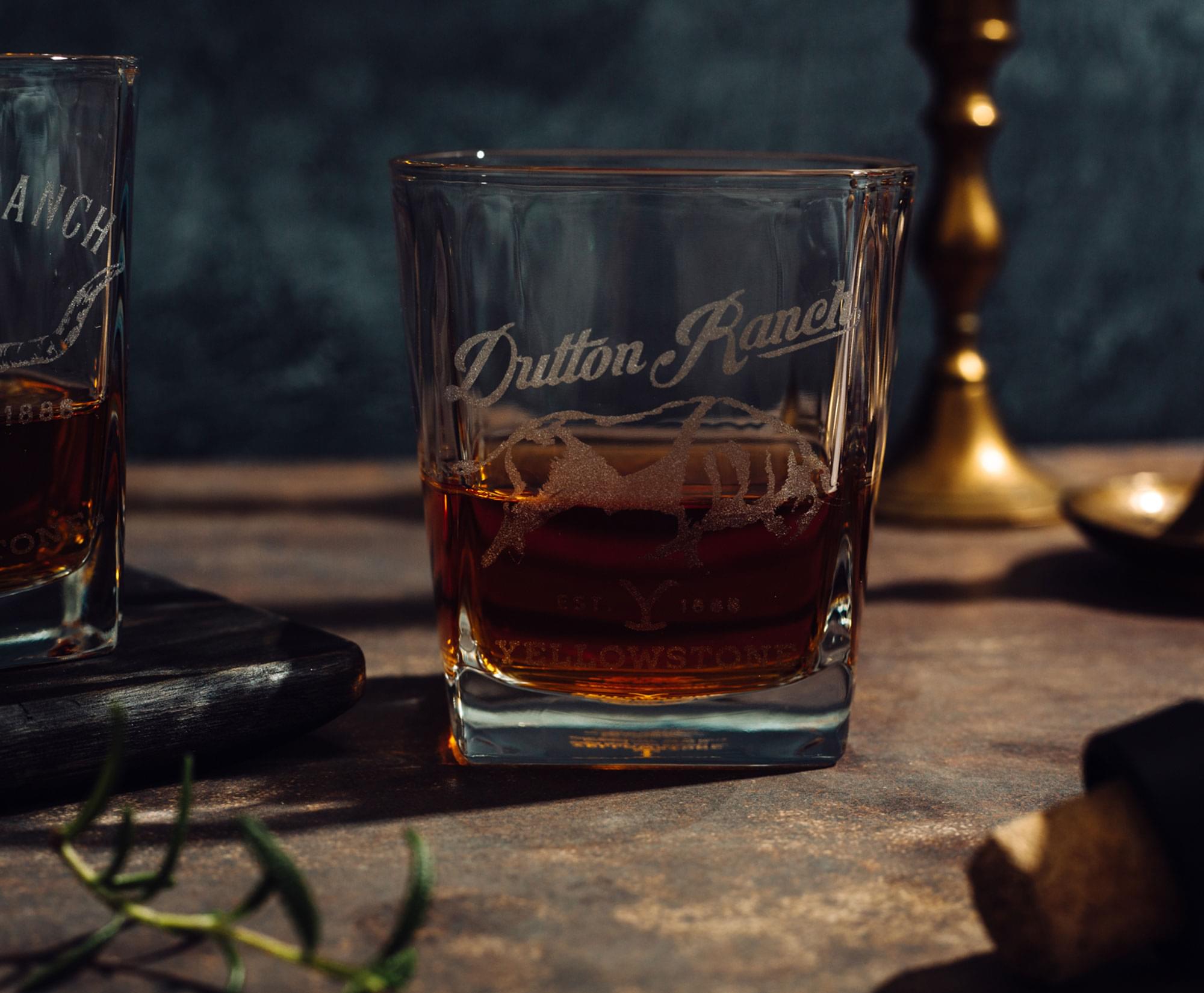 Yellowstone Dutton Ranch 9-Ounce Mini Rocks Glasses - Set of 2, Your Essential Drinkware for Every Moment