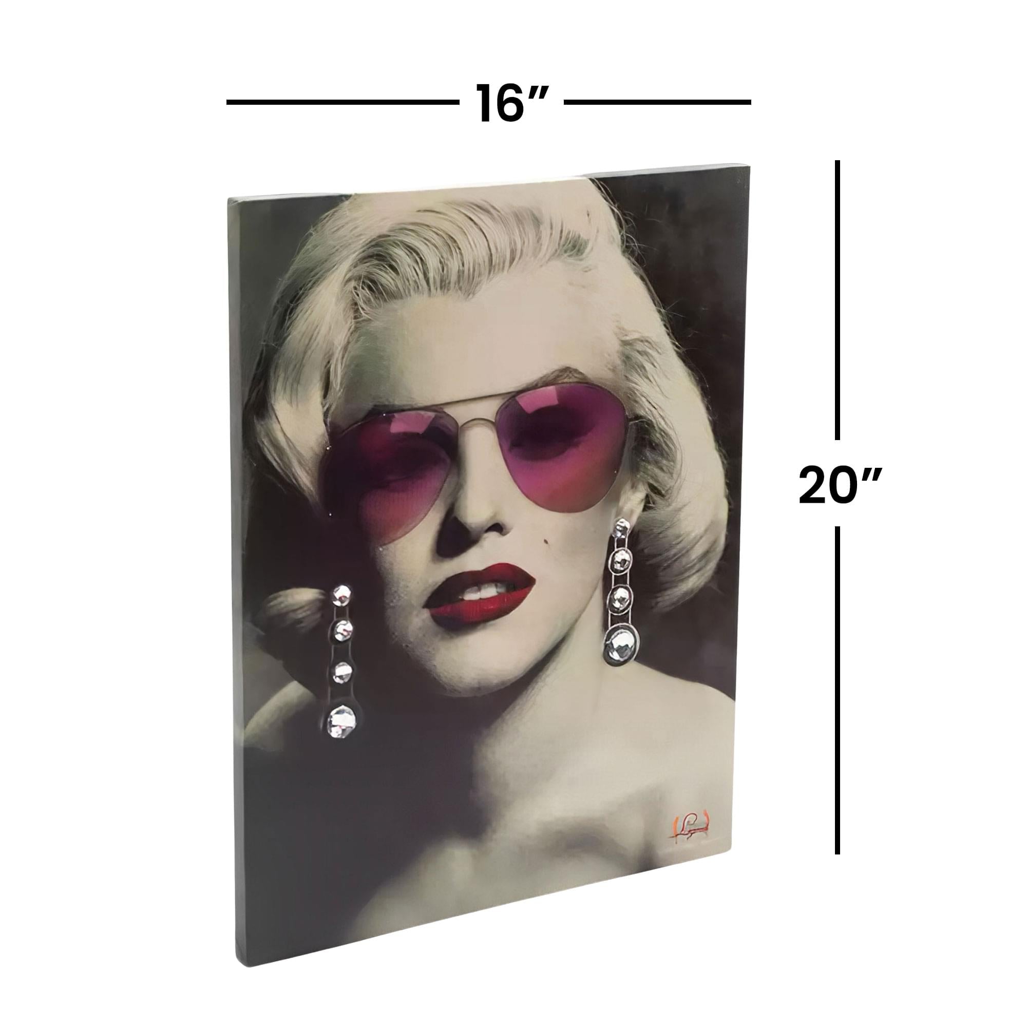 Sparkling Marilyn Monroe Sunglasses LED Canvas Wall Art