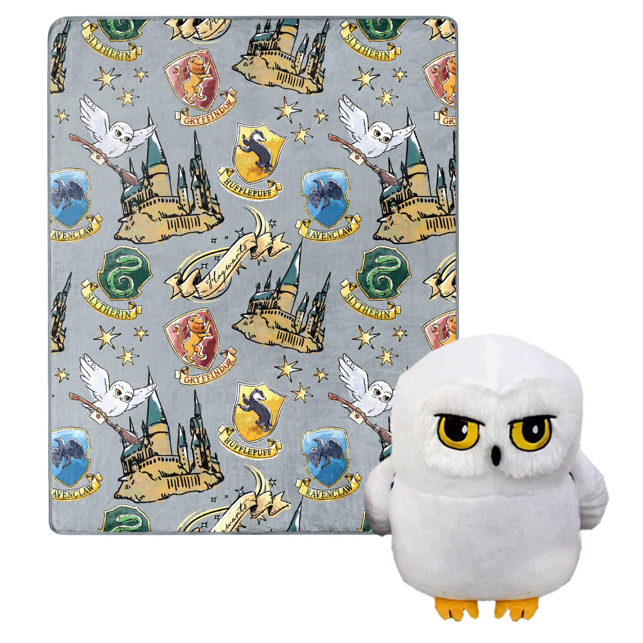 Enchanting Harry Potter Hedwig Silk Touch Throw Blanket with Plush Pillow