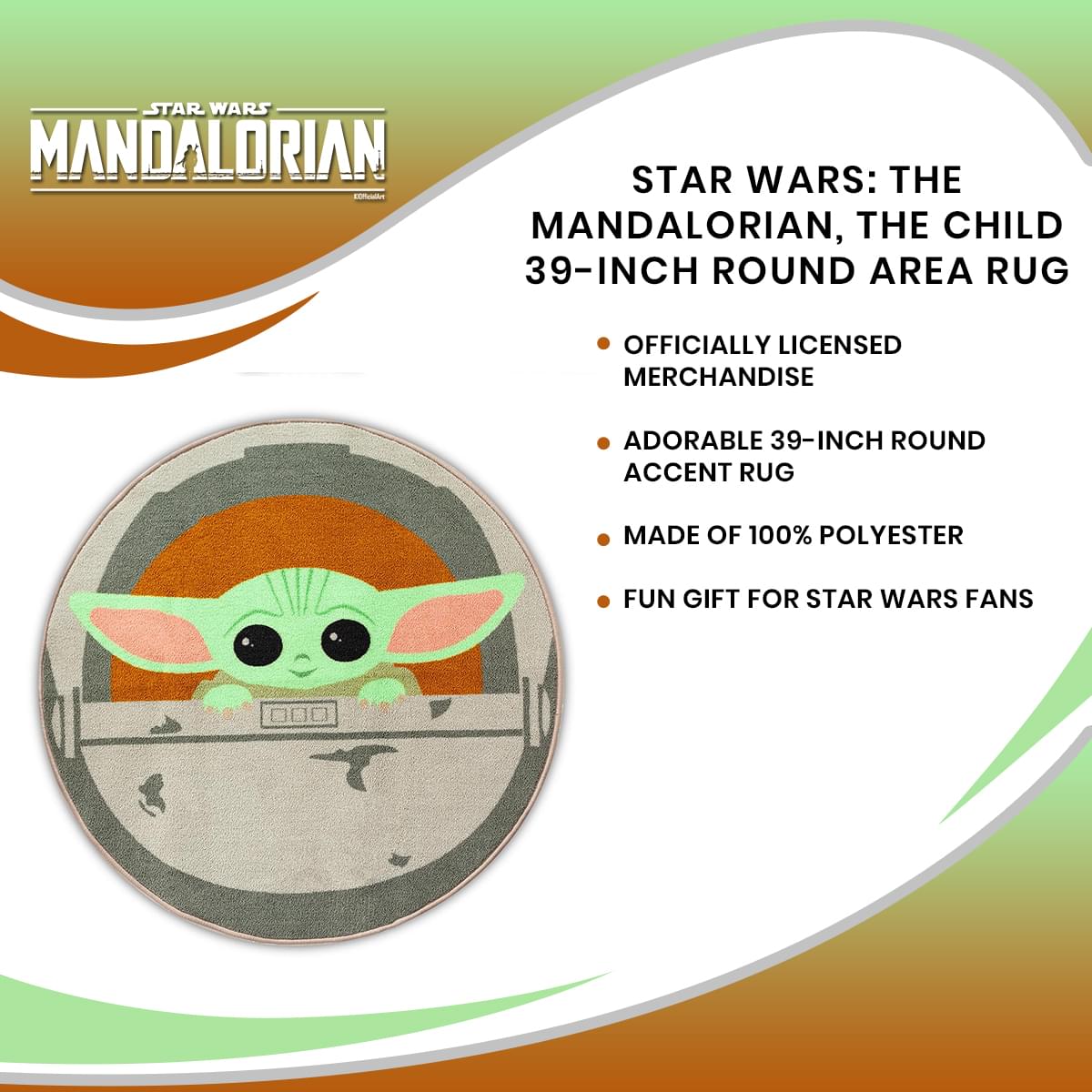 The Mandalorian: The Child 39-Inch Round Area Rug - Bring Fandom Home