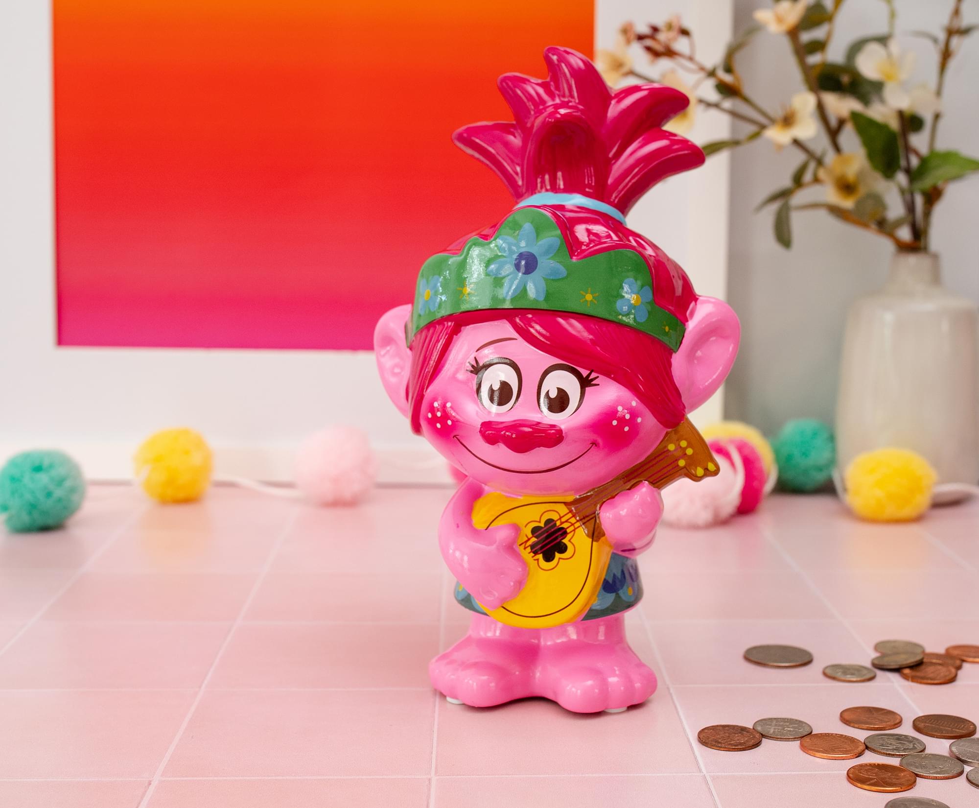 Enchanting Trolls Poppy 6-Inch Ceramic Money Bank