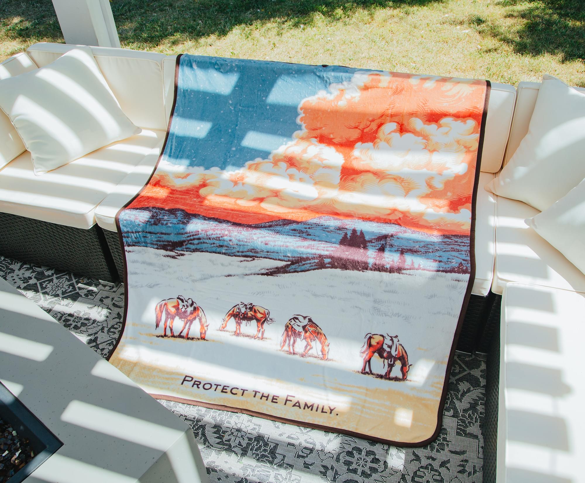 Yellowstone Family-Protecting Raschel Throw Blanket, 45x60 Inches