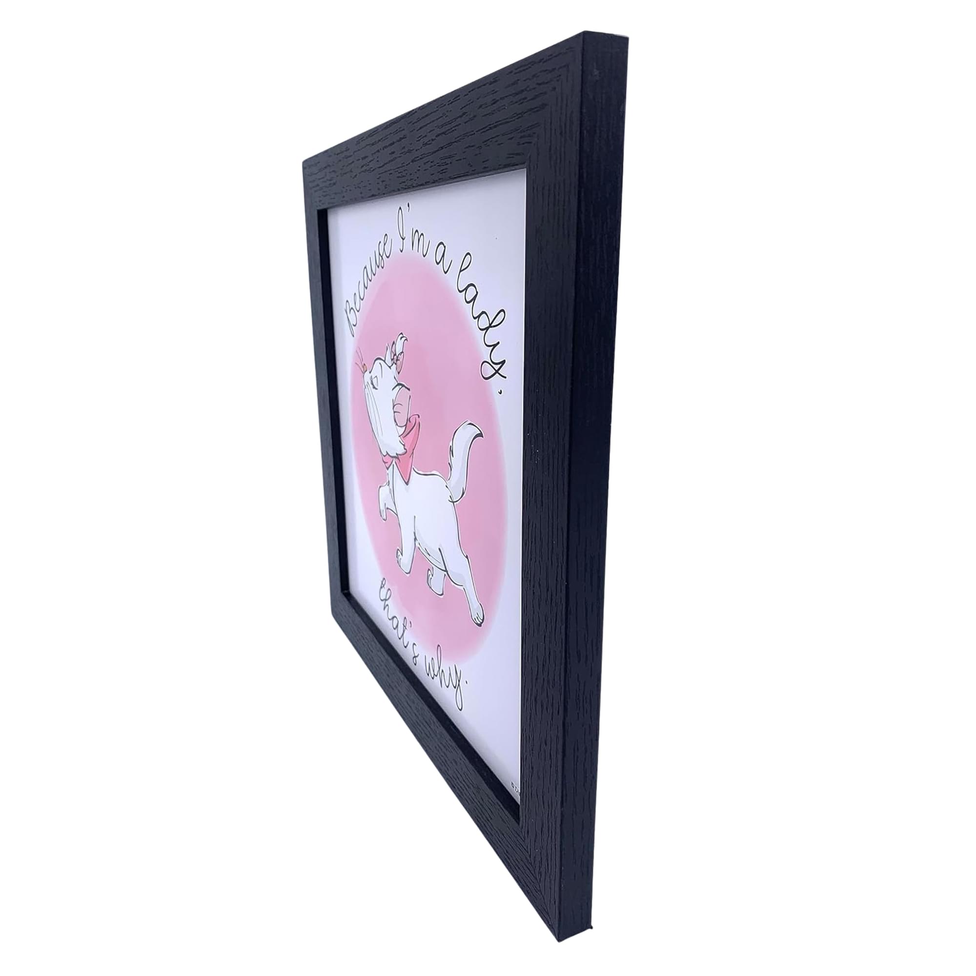 Disney Aristocats Marie 'Because I'm A Lady' 12x12 Inch Framed MDF Wall Art - A Must-Have for Disney Fans