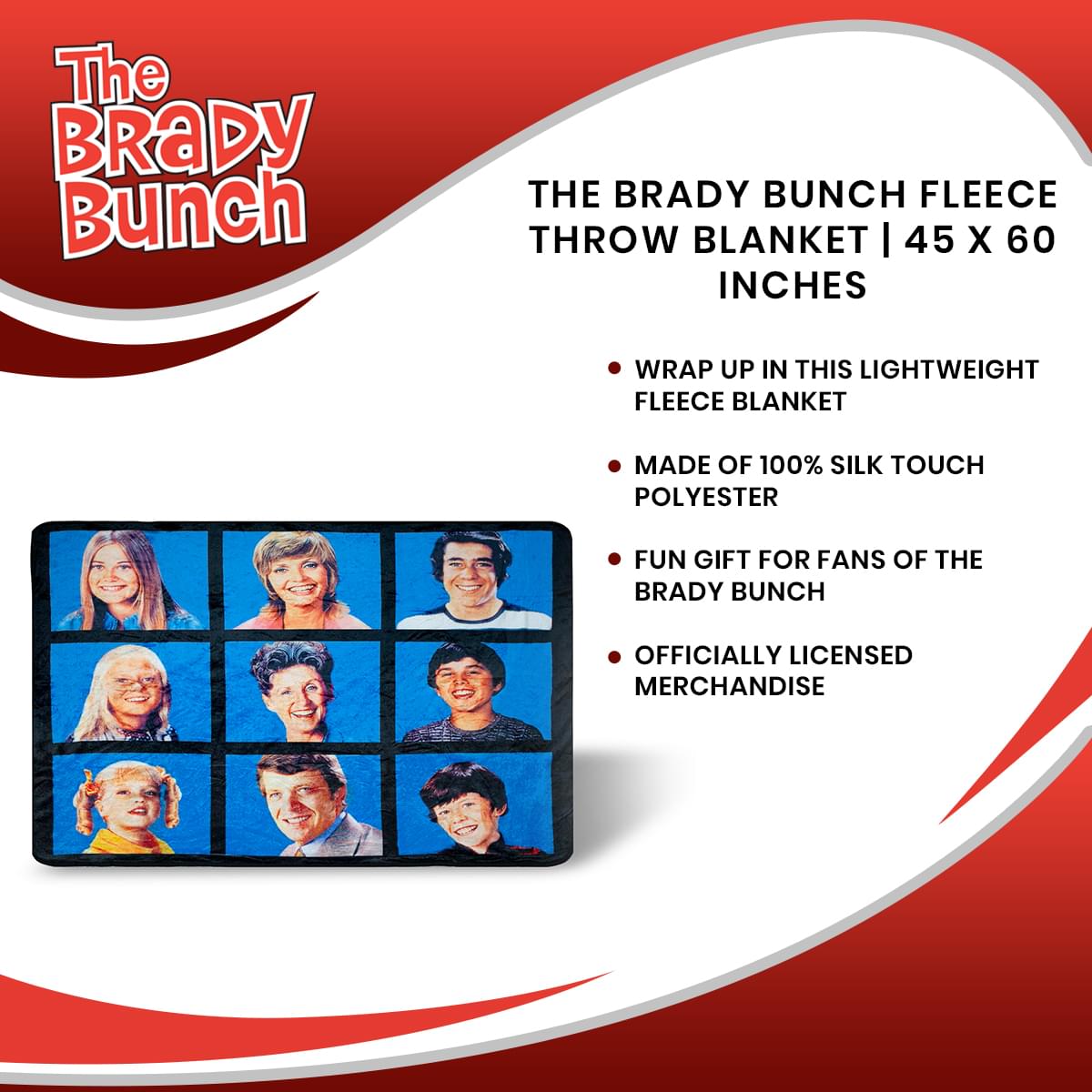 Brady Bunch Fleece Throw: 45 x 60 Inches of TV Show Love