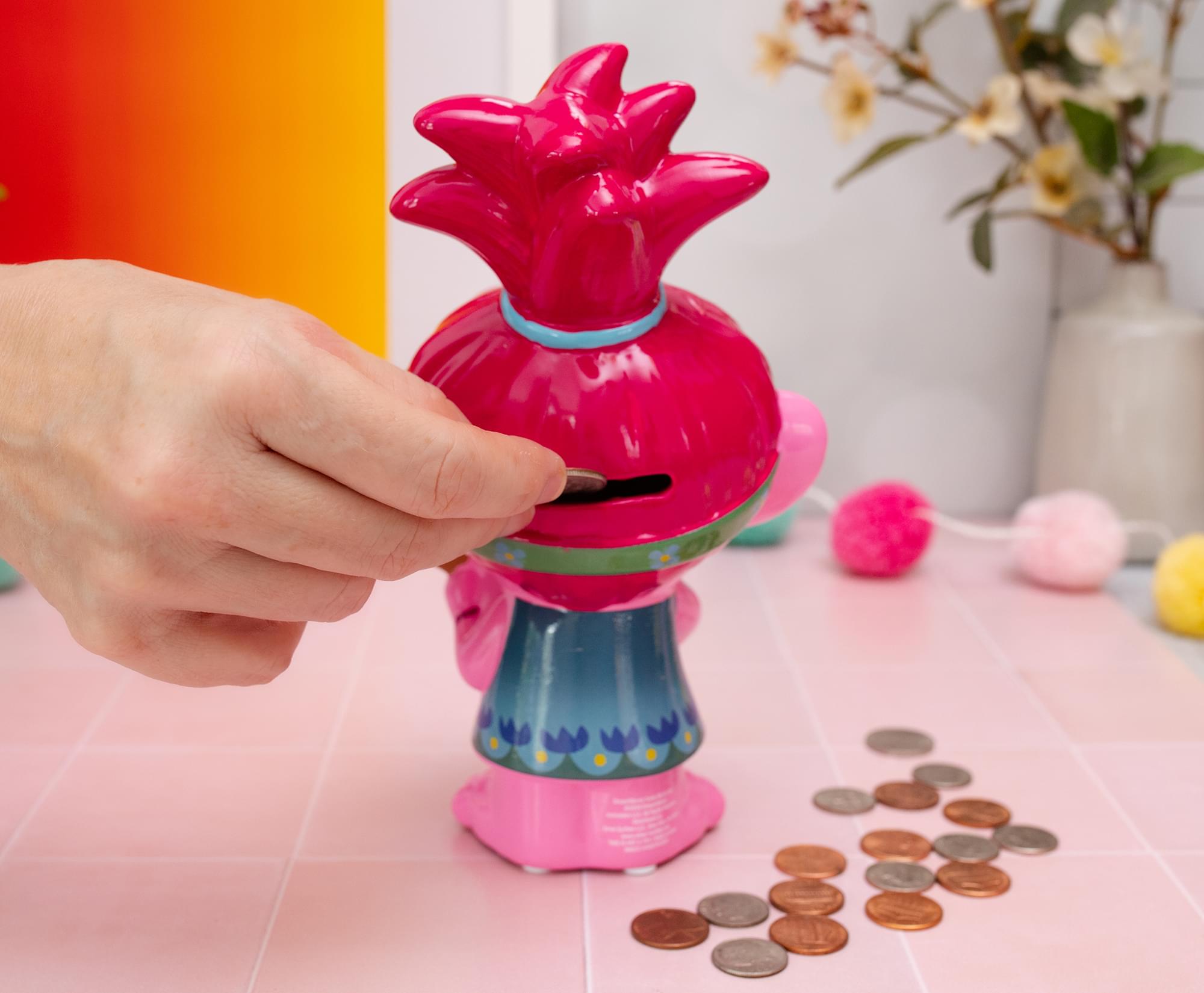 Enchanting Trolls Poppy 6-Inch Ceramic Money Bank