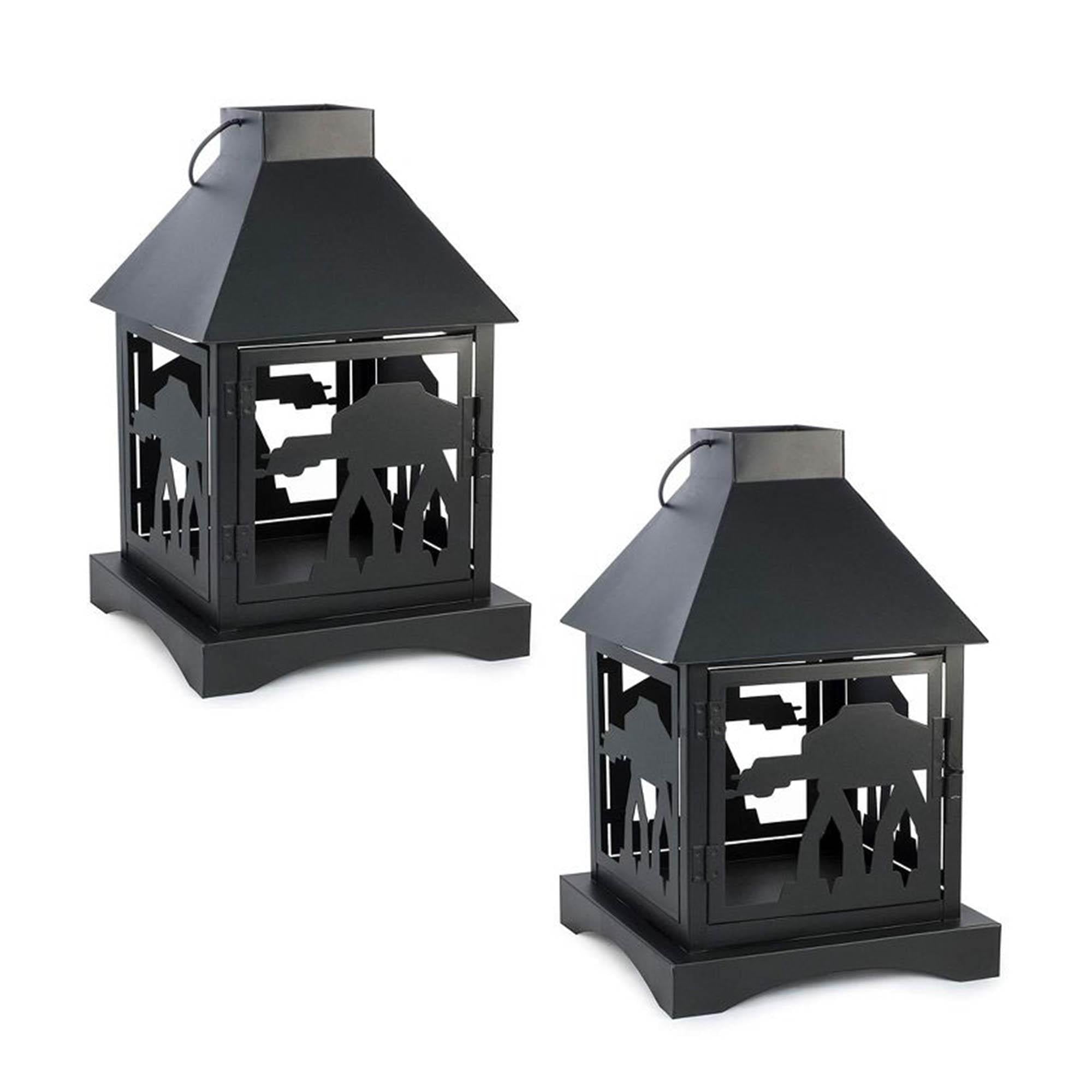 Epic Star Wars Black Stamped Lanterns: Imperial AT-AT Set of 2 - 12 Inches