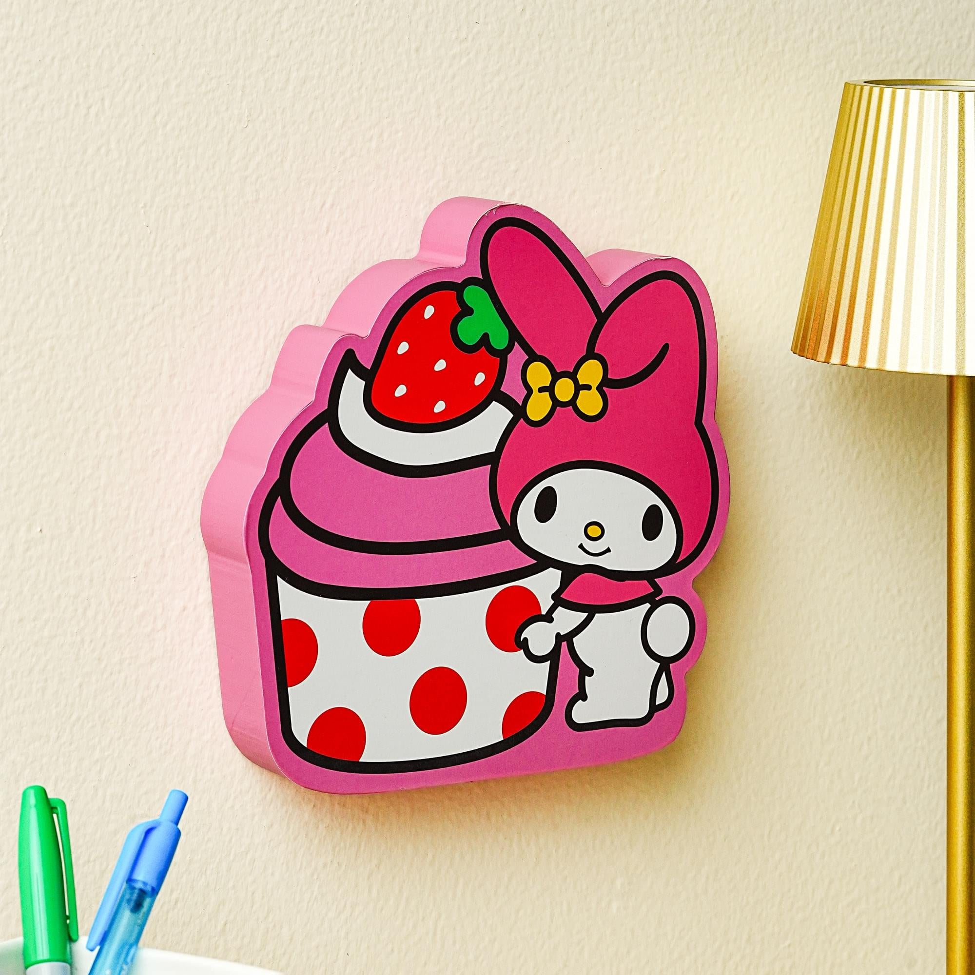 Sanrio My Melody Strawberry Cupcake Wall Art Sign - 7 x 8 Inches: Sweeten Your Space