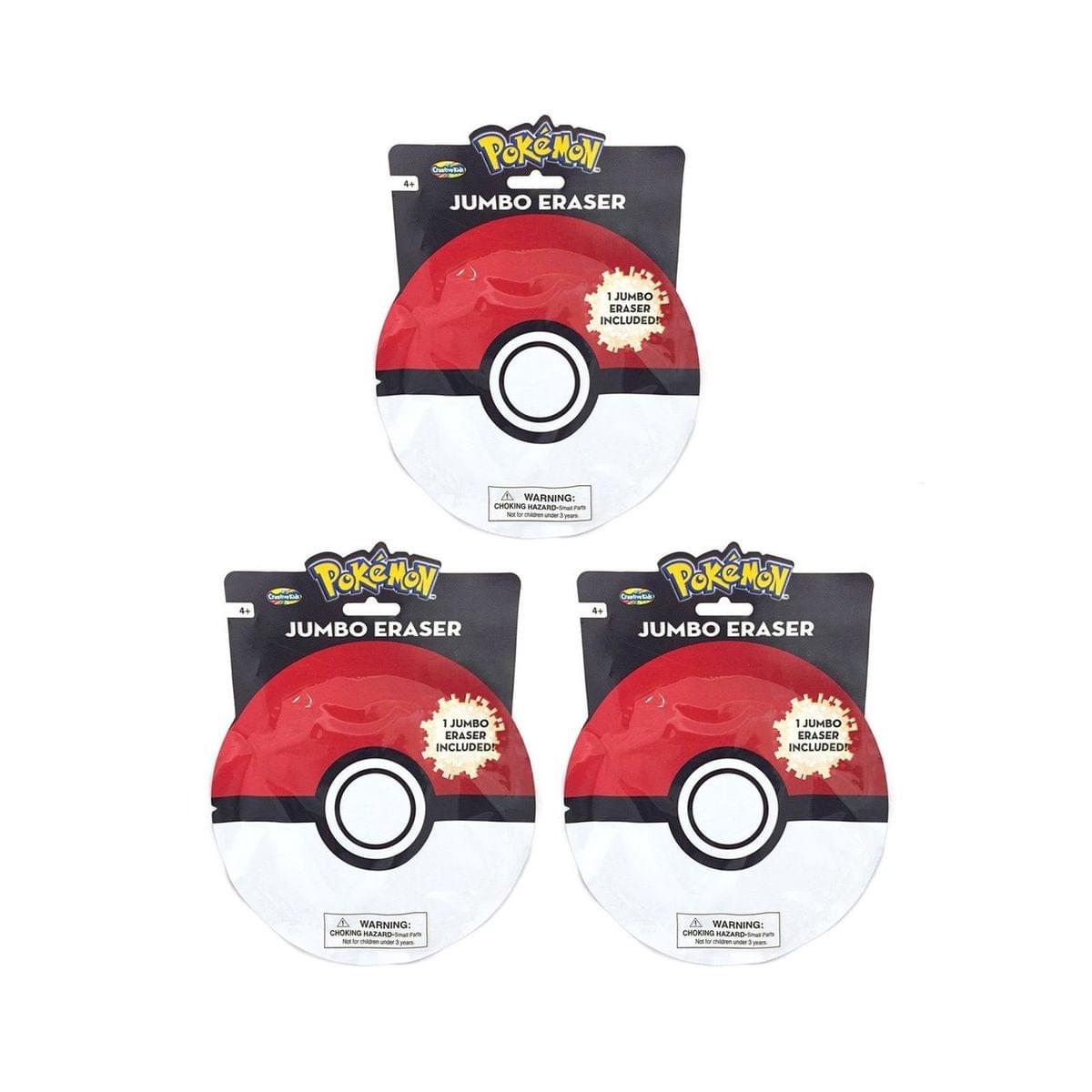 Unleash the Pokémon Fun! Jumbo Eraser Random Blind Foil Pack Set of 3