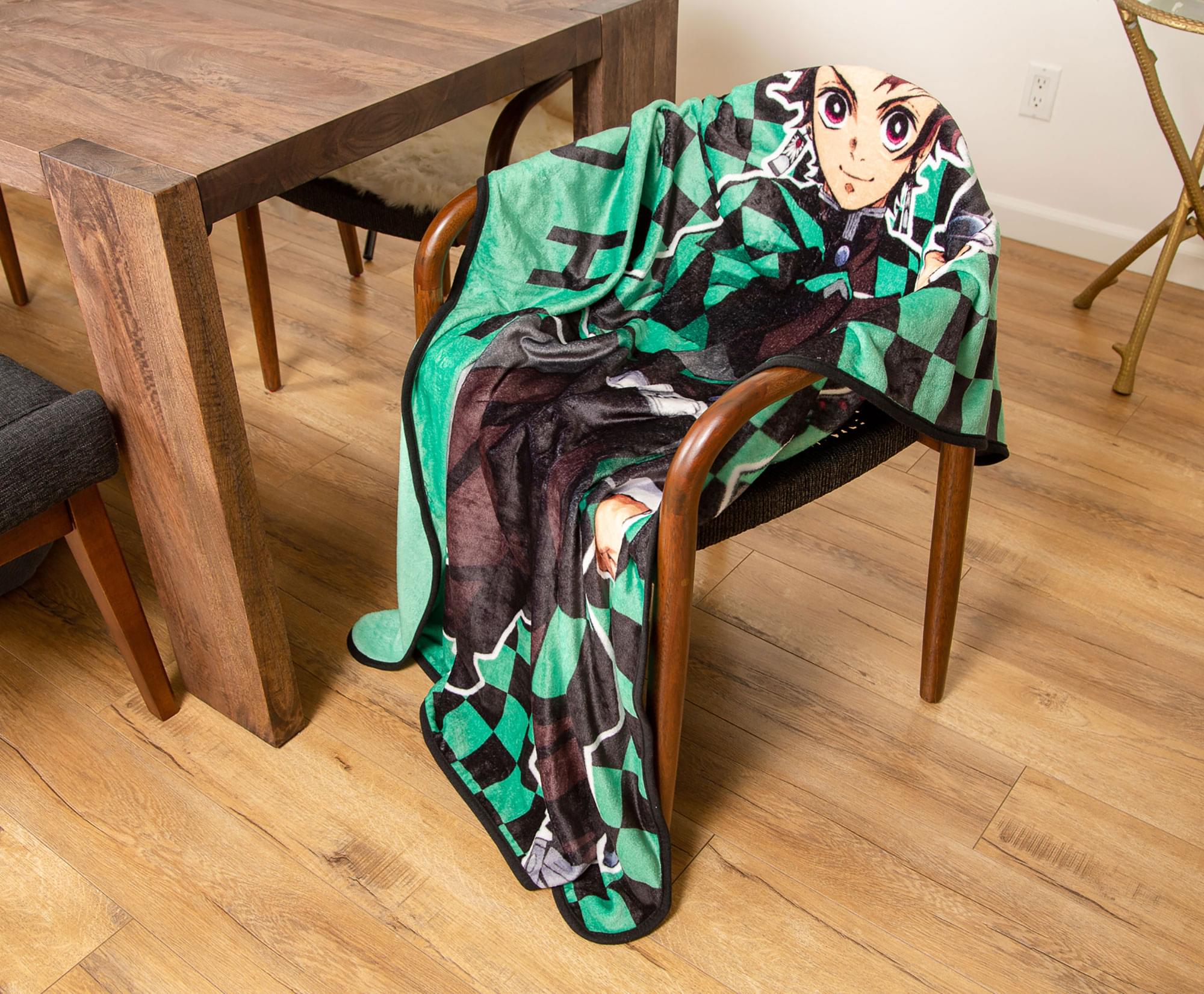 Demon Slayer Tanjiro Kamado Inspired Fleece Throw Blanket - 45 x 60 Inches