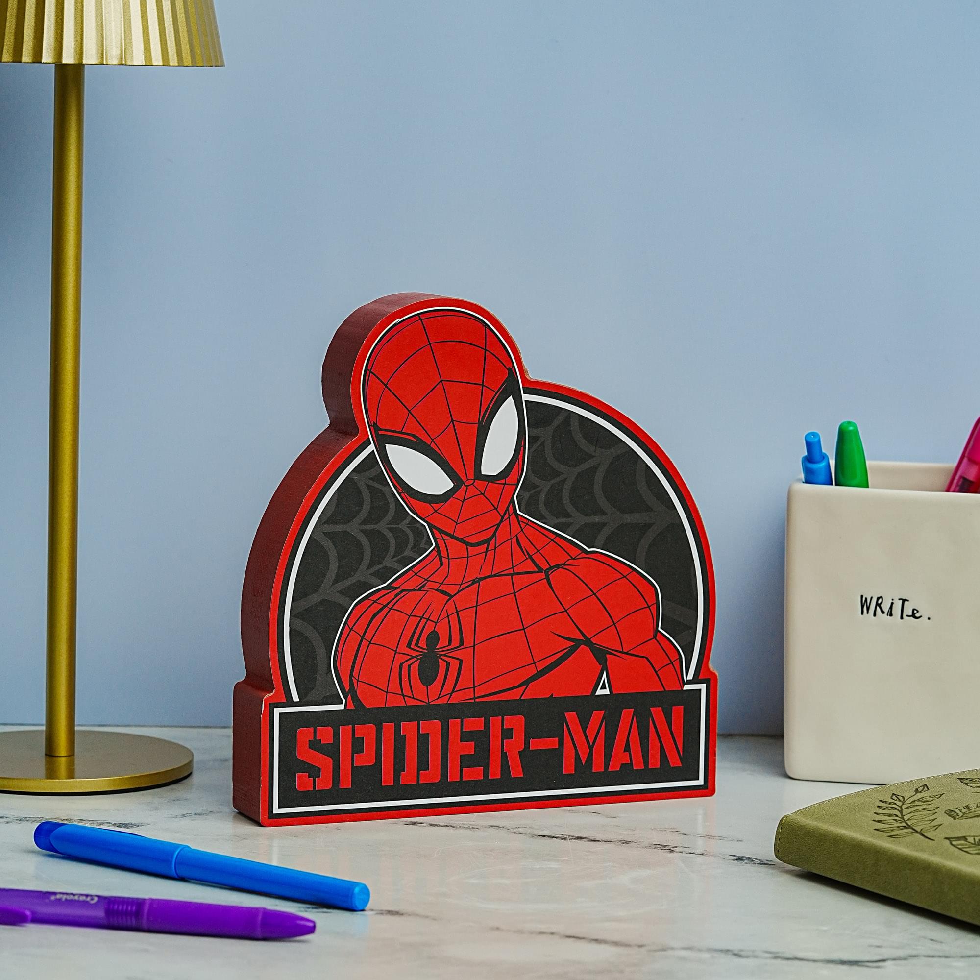 Epic Marvel Spider-Man Die-Cut Wooden Wall Art Sign - 8x7 Inches