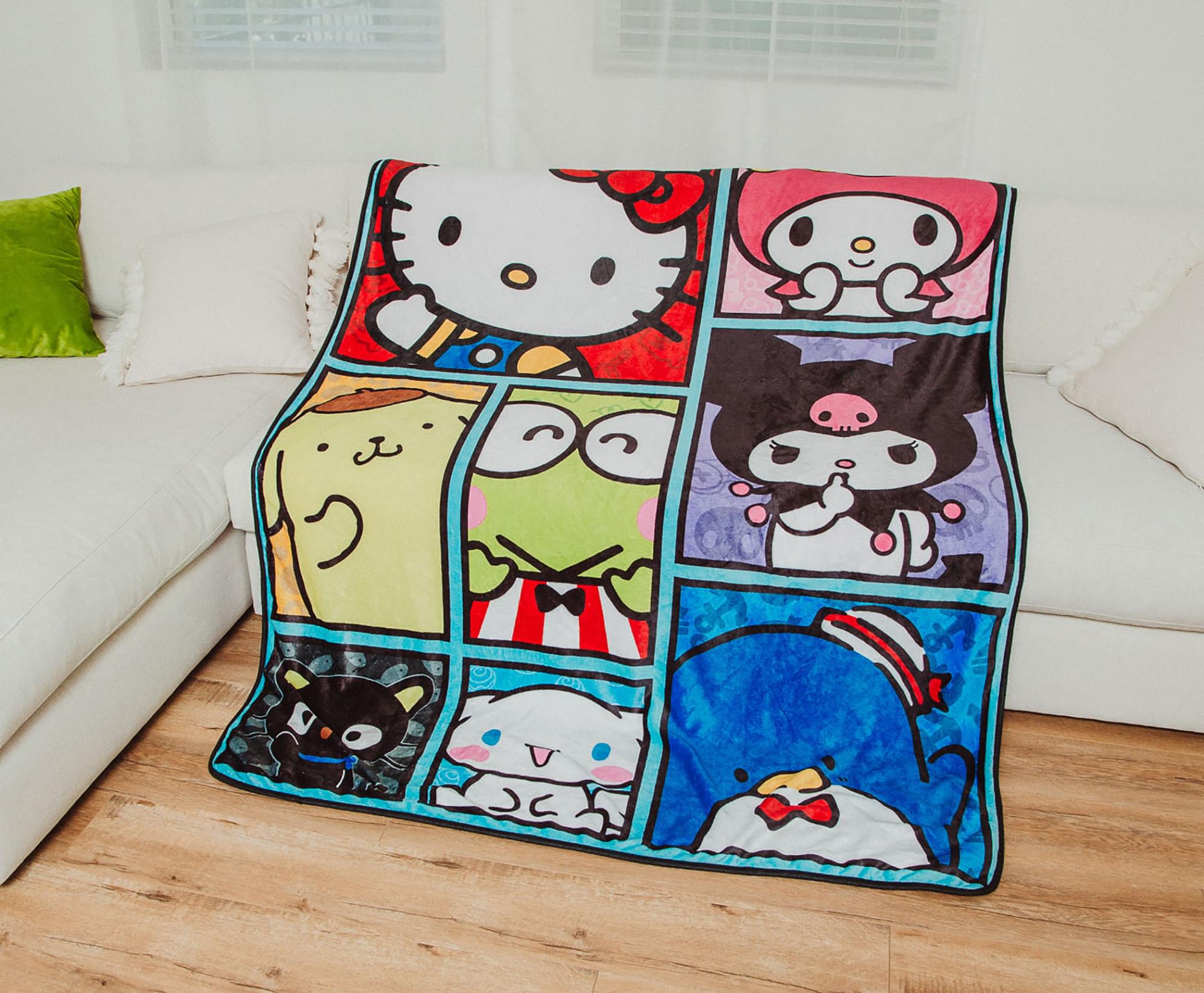 Sanrio's Adorable Friends Oversized Sherpa Fleece Throw - Warm & Cozy!