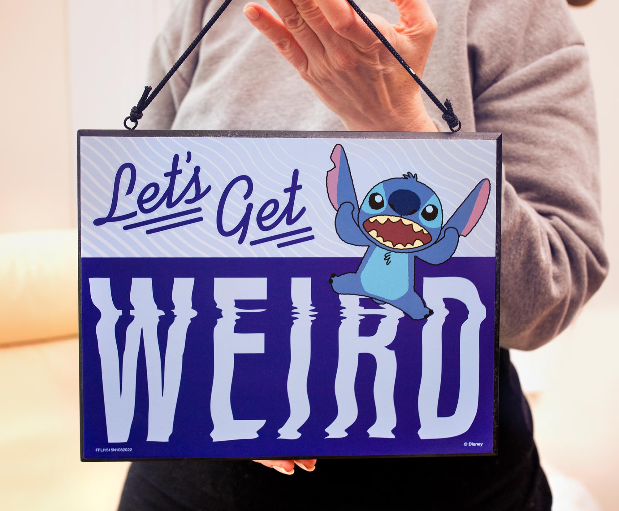 Disney Lilo & Stitch: Let's Get Weird Reversible Wall Hanging Sign - Out-of-this-World Decor!