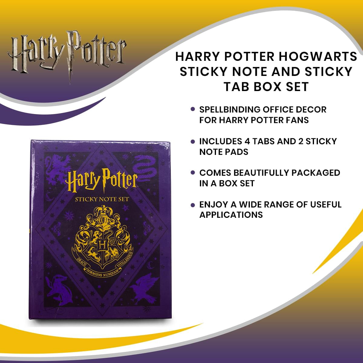 Harry Potter Hogwarts Crest Sticky Notes & Tabs Box Set - A Wizarding Organization Essential