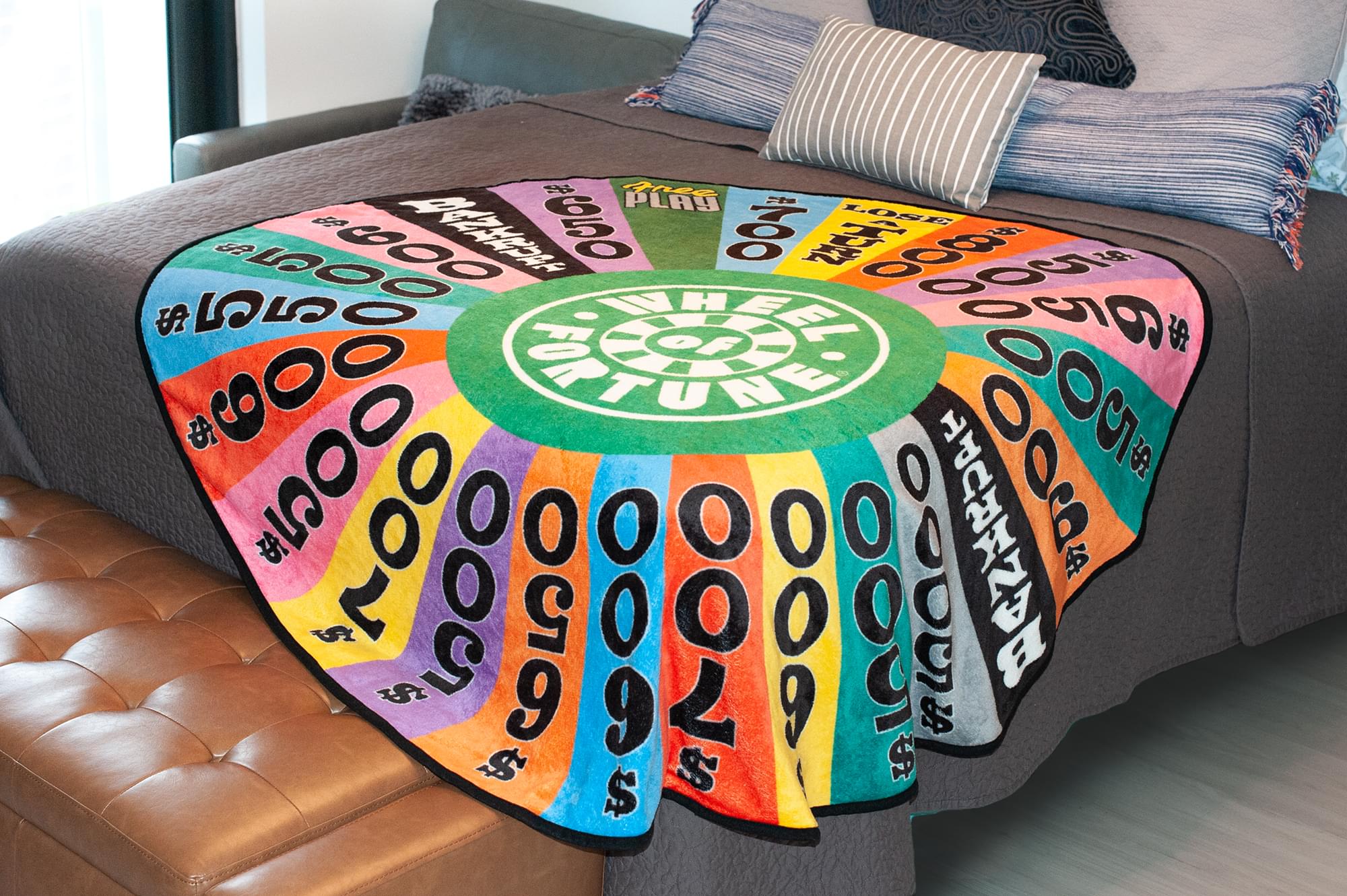 Wheel of Fortune Game Show Spin Wheel Fleece Throw - 59 Inches