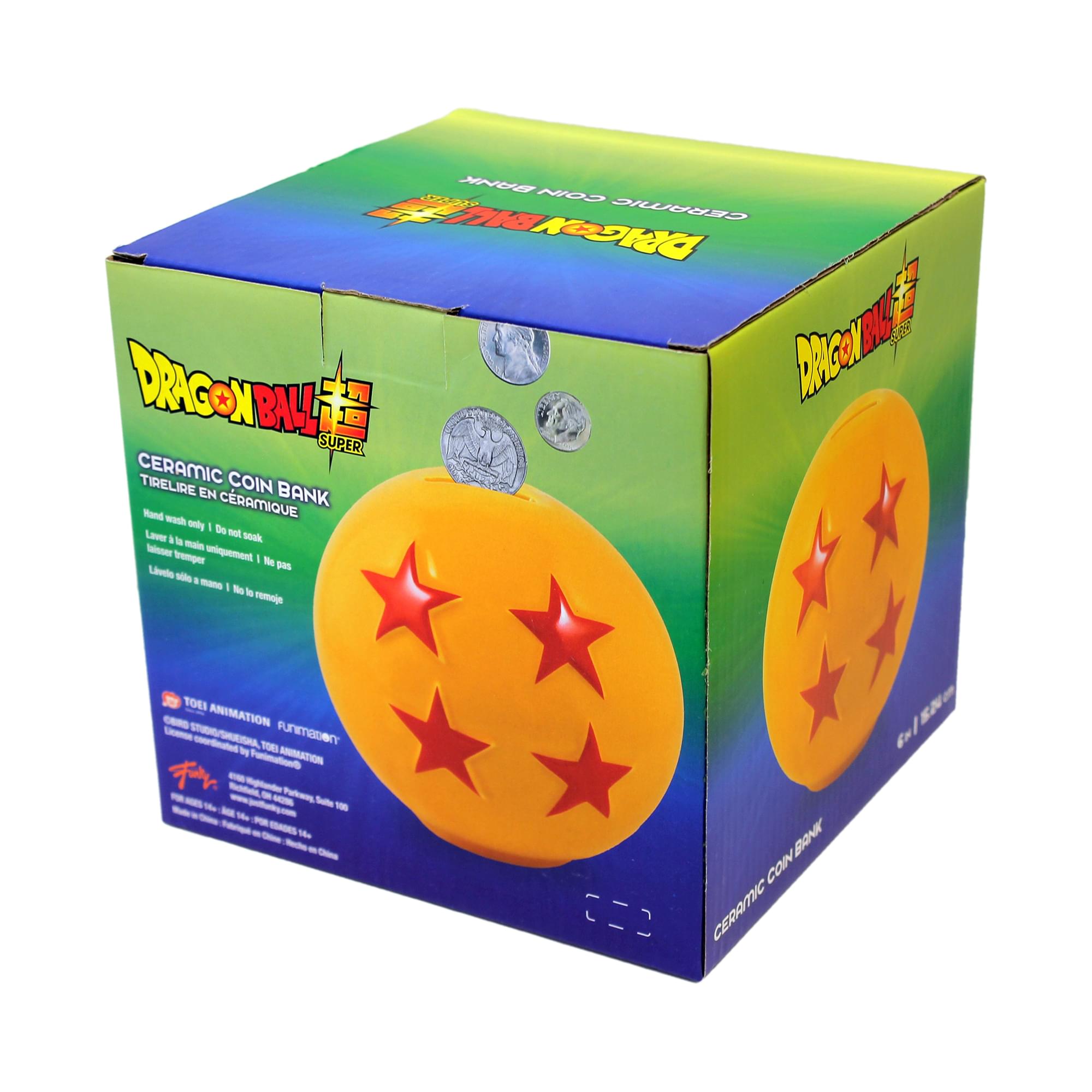 6-Inch 3D Molded Ceramic Dragon Ball Super 4 Star Dragon Ball Coin Bank
