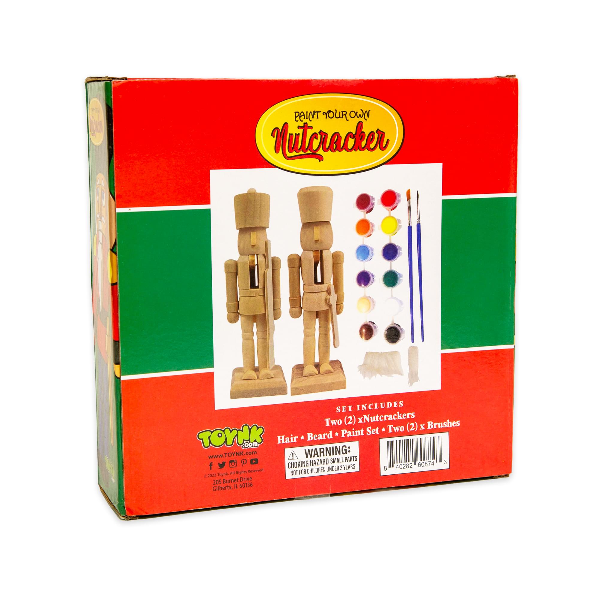Customize Your Own 7-Inch Wooden Nutcracker Figures Craft Kit - Set of 2