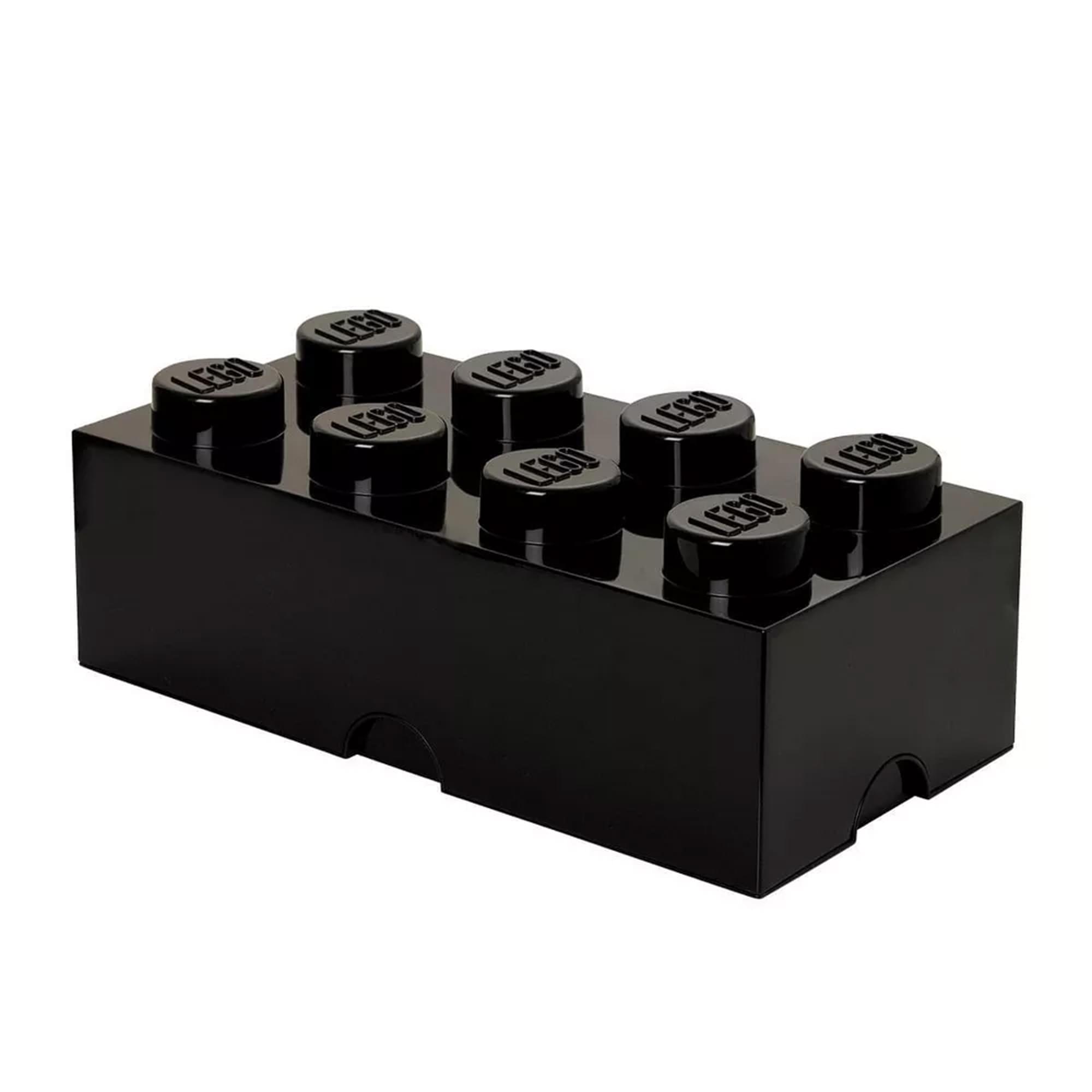 Fun and Functional LEGO - Style Storage Brick, 8 - Piece, Black