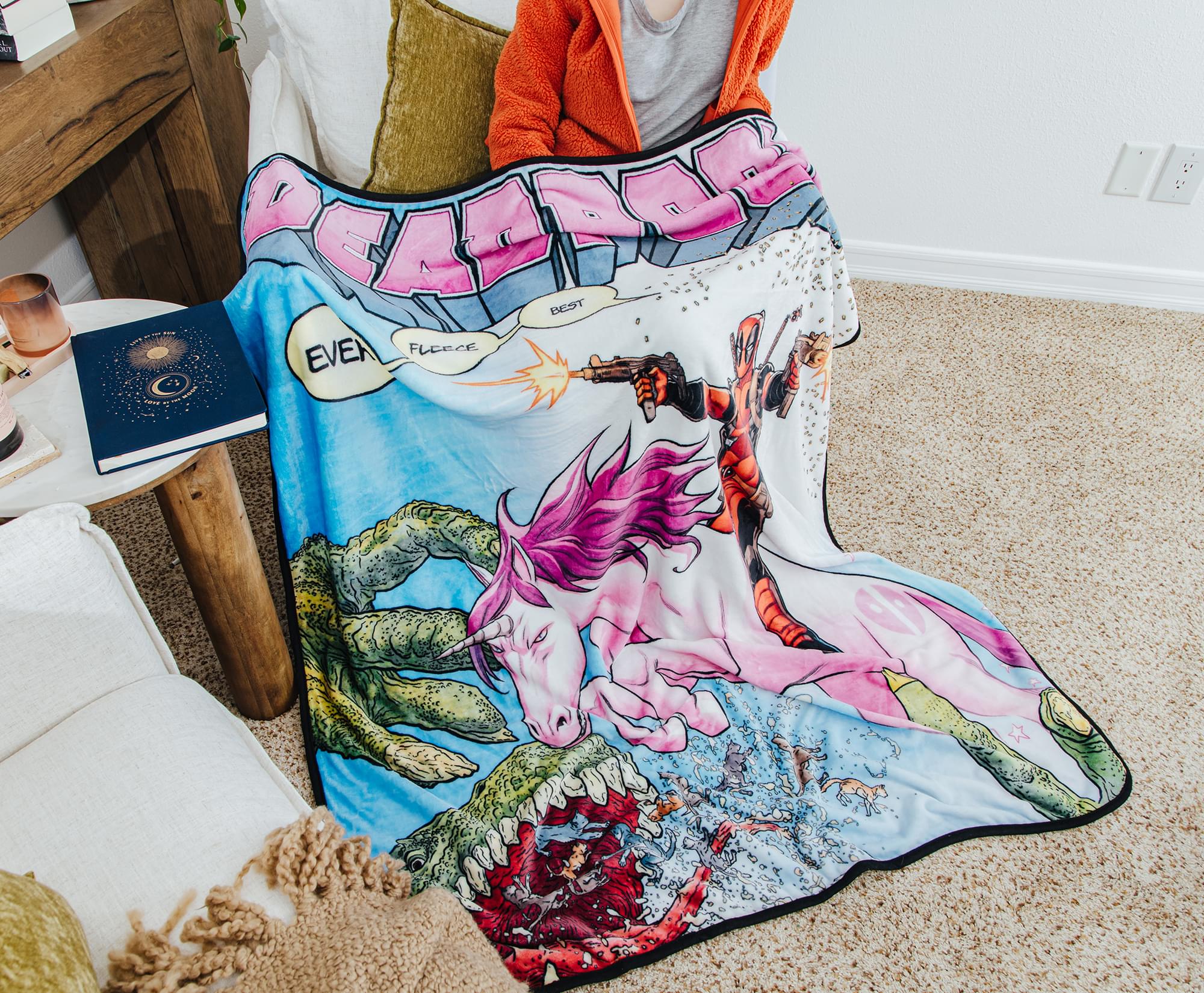 Deadpool Marvel Comics Best Fleece Ever Raschel Throw Blanket - 50 x 60 Inches