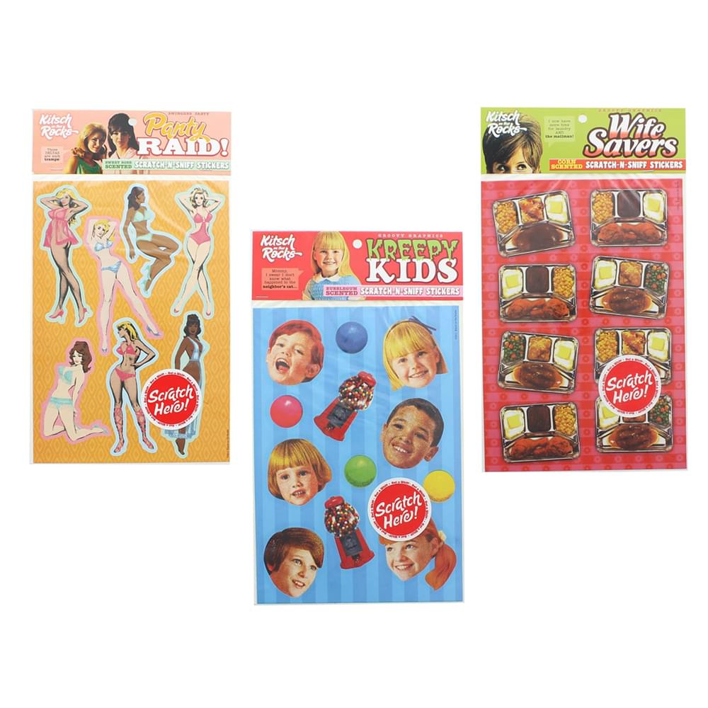 Groovy Retro Scratch-N-Sniff Stickers - Set of 3