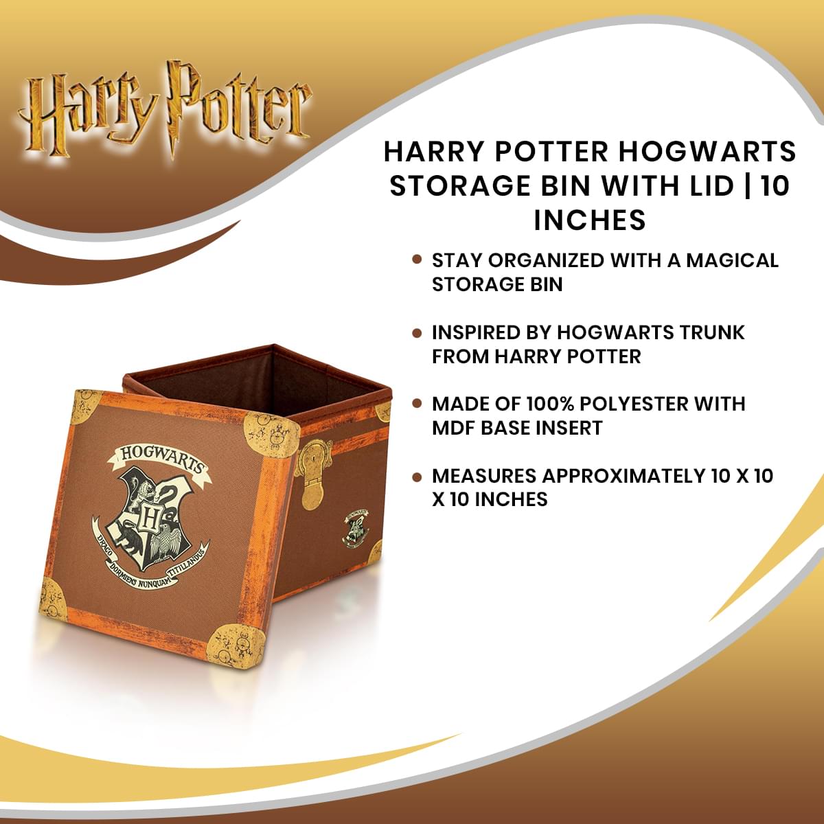 10-Inch Harry Potter Hogwarts Storage Bin with Lid