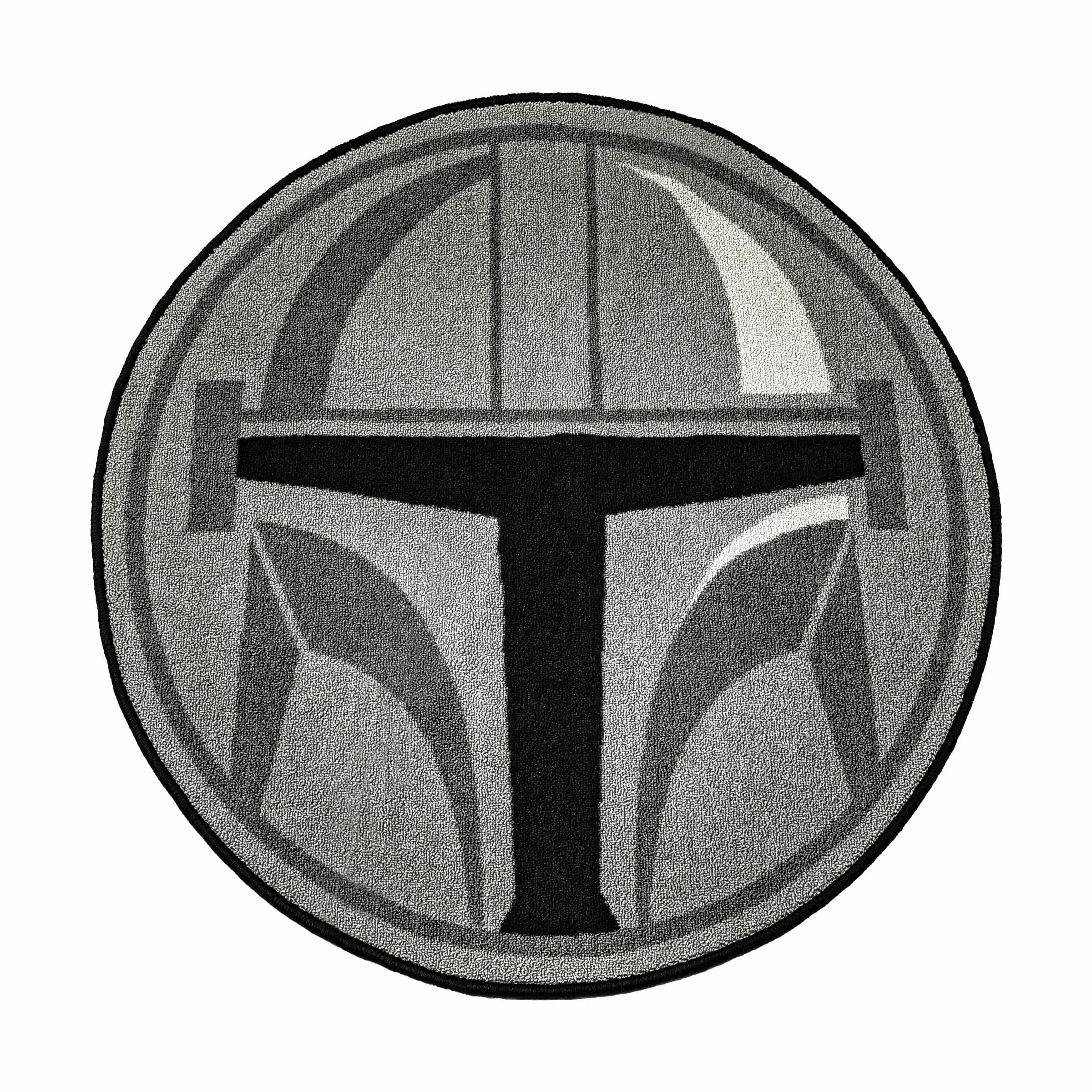 The Mandalorian Helmet-Inspired 52-Inch Area Rug for Star Wars Fans