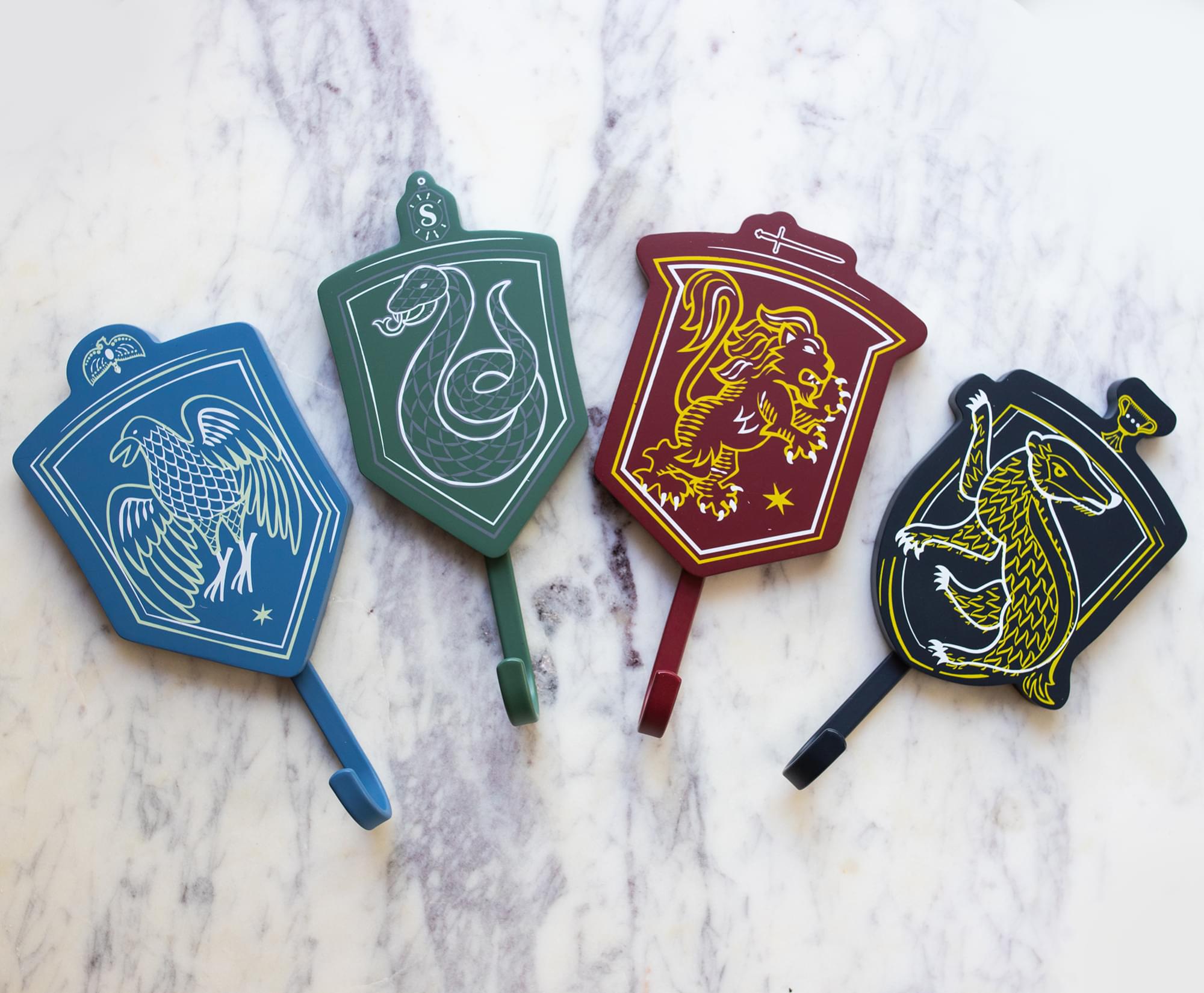 Enchanting Harry Potter Hogwarts Houses Wall Hooks Storage Rack - Set of 4