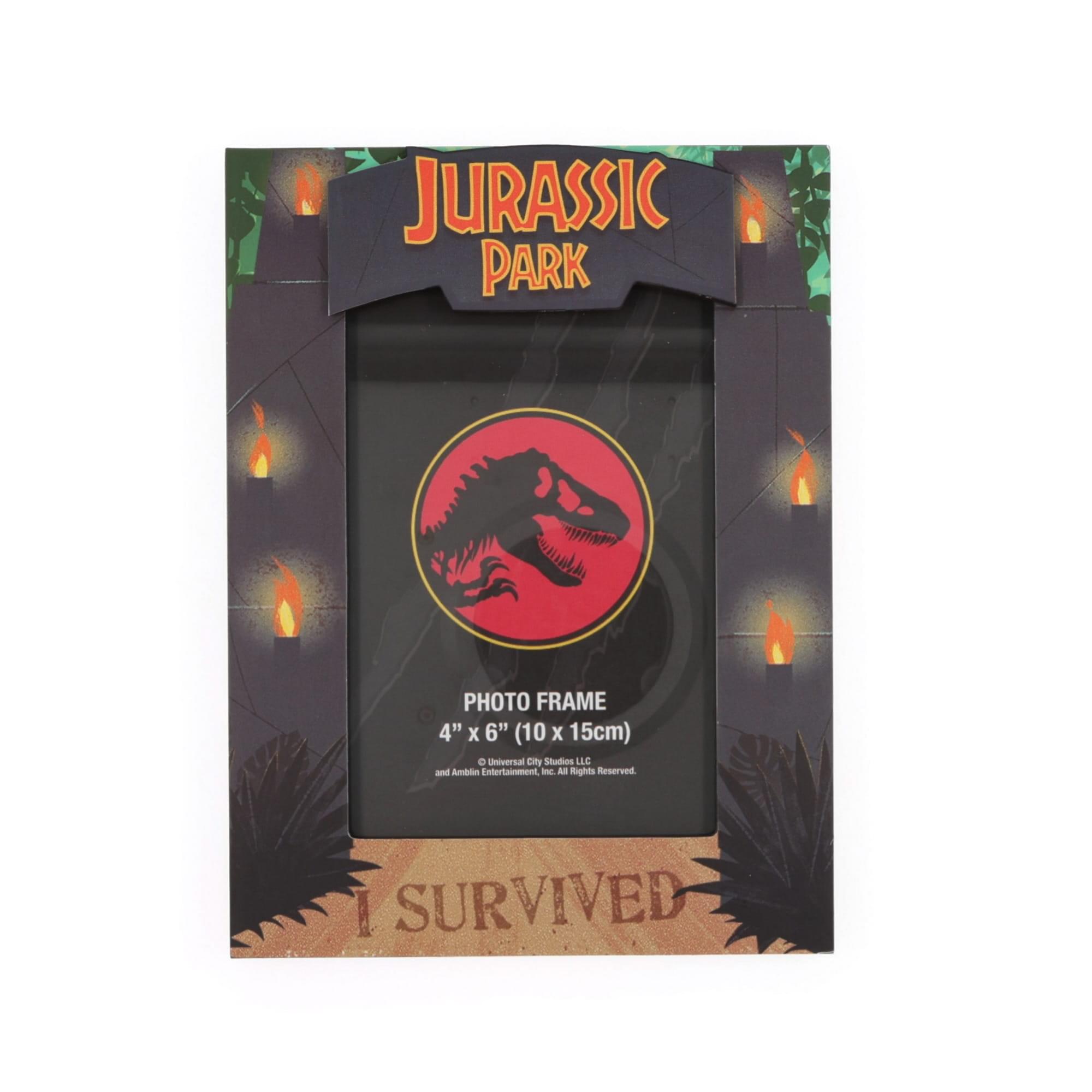 Jurassic Park I Survived Die-Cut Photo Frame - 4 x 6 Inch Photos