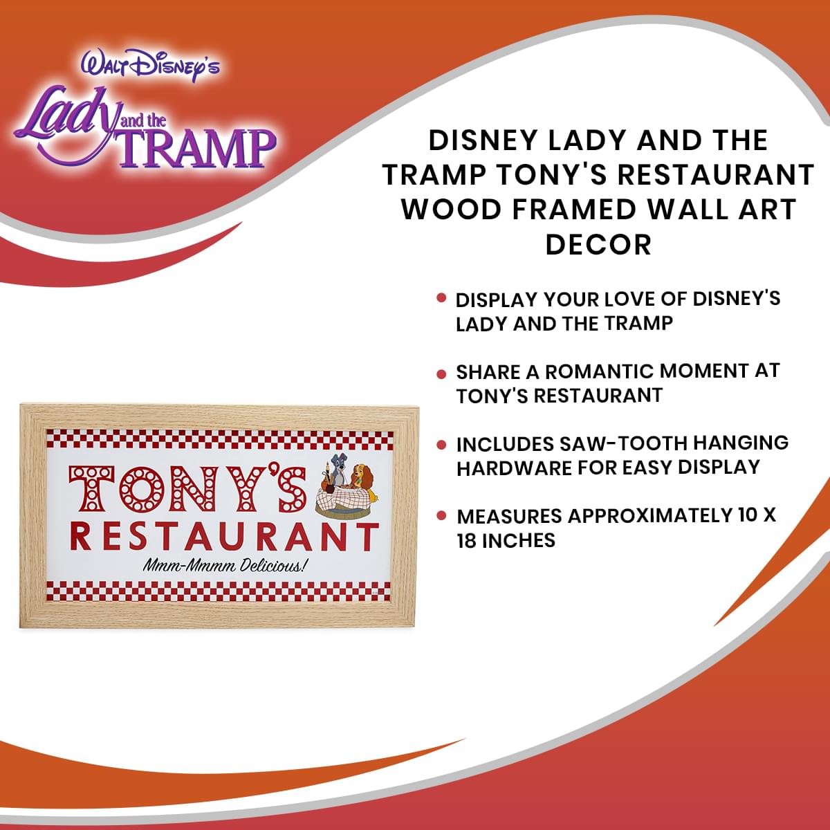 Disney Lady and the Tramp Tony's Restaurant Wall Art - Transform Your Space