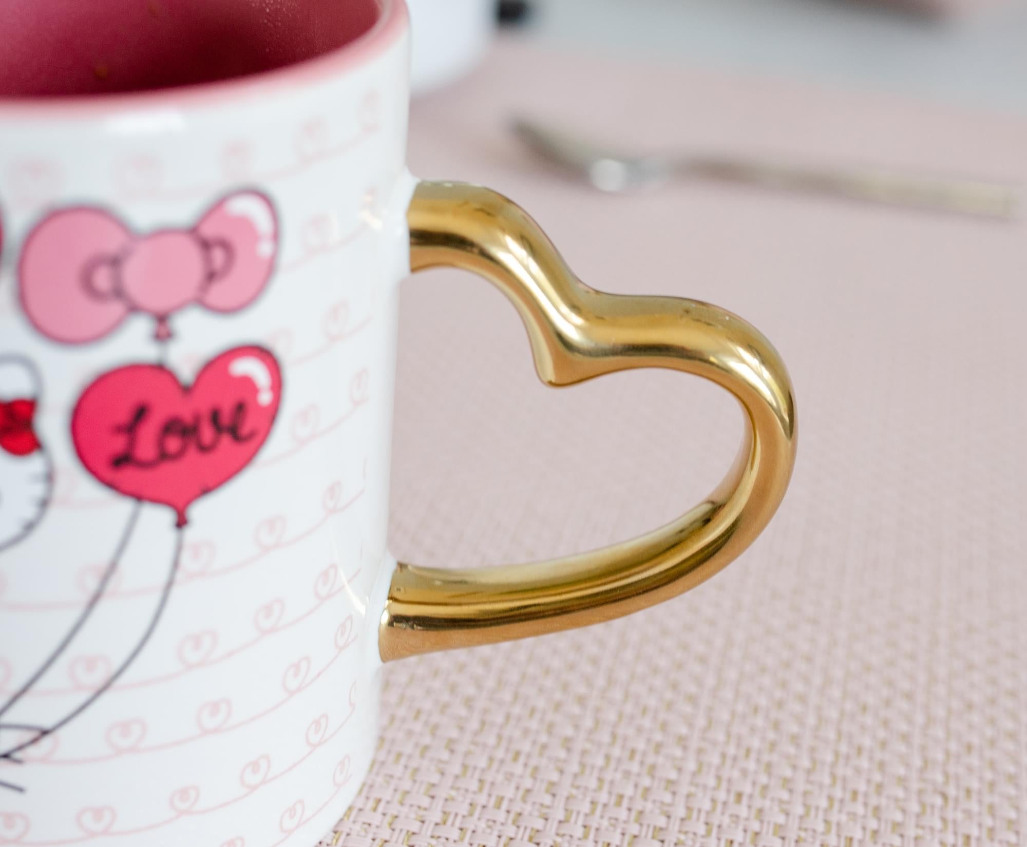 Sanrio Hello Kitty Love Heart-Shaped Ceramic Mug - 14 Oz