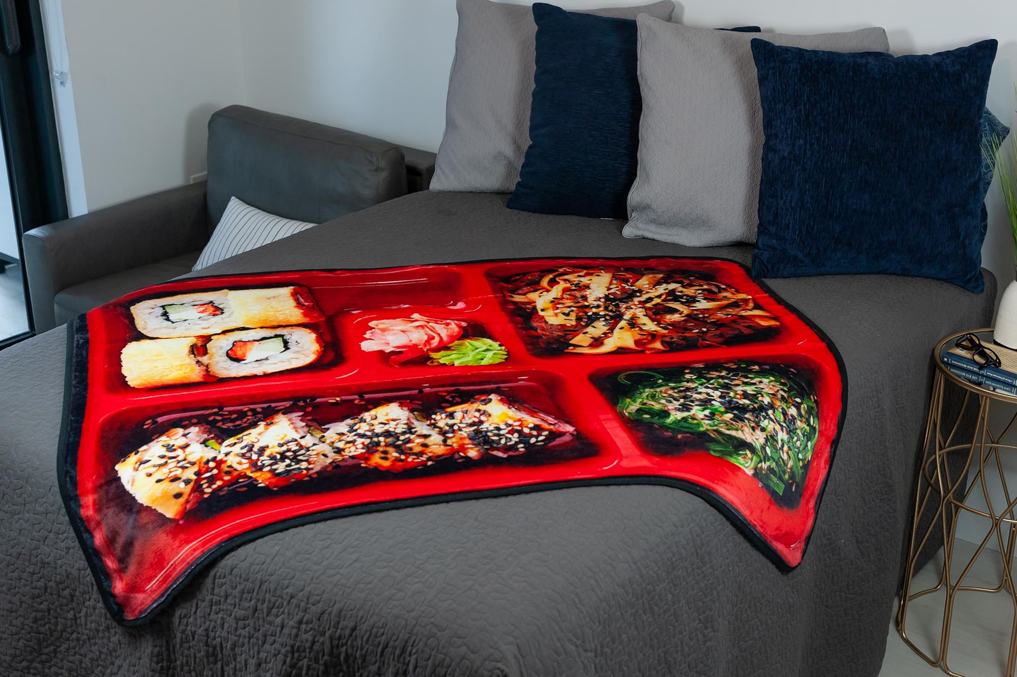 Large Japanese Bento Box Fleece Throw Blanket - 60 x 45 Inches