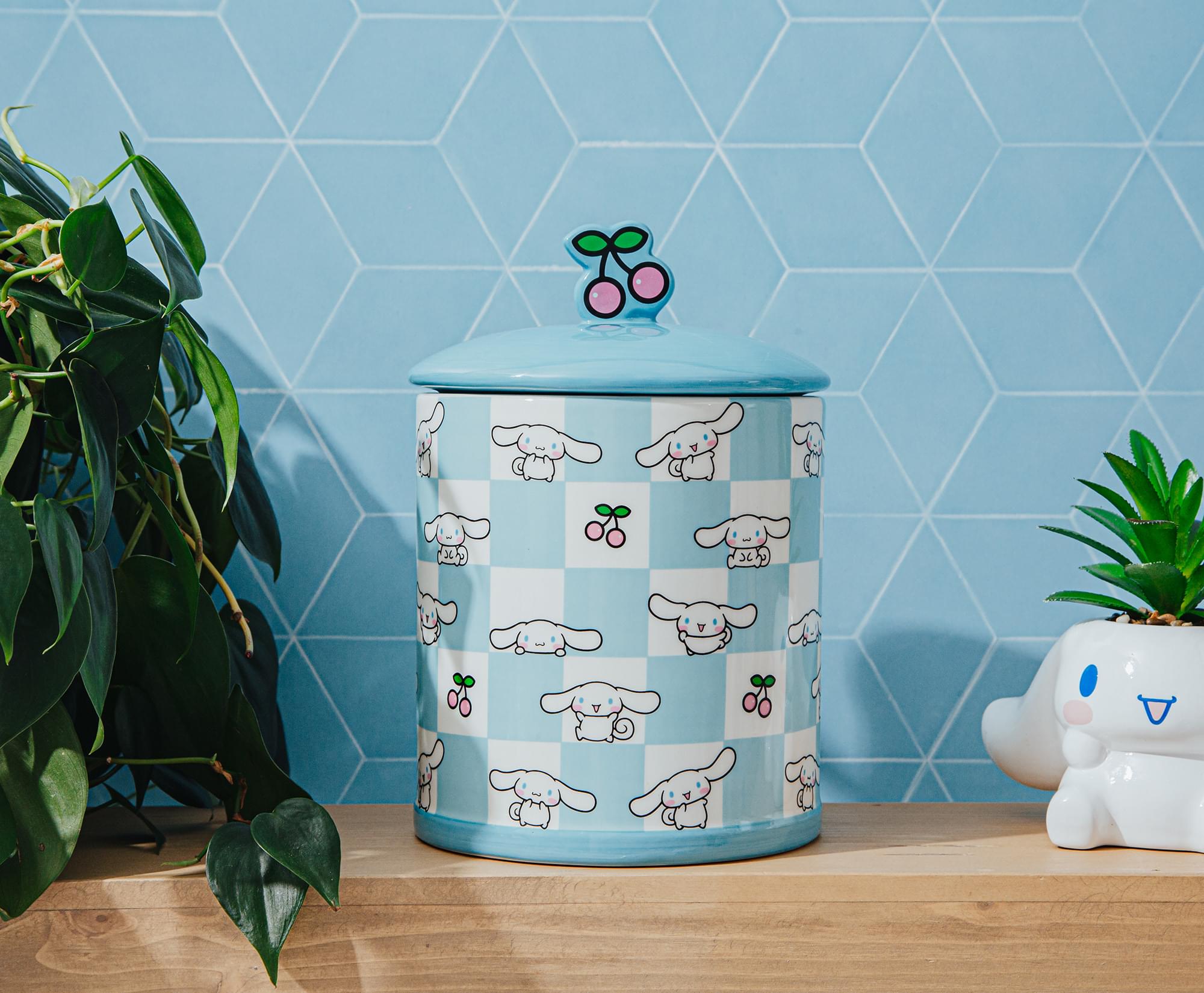 Sanrio Cinnamoroll Cherry Delight Ceramic Snack Jar - 64 Ounce Capacity