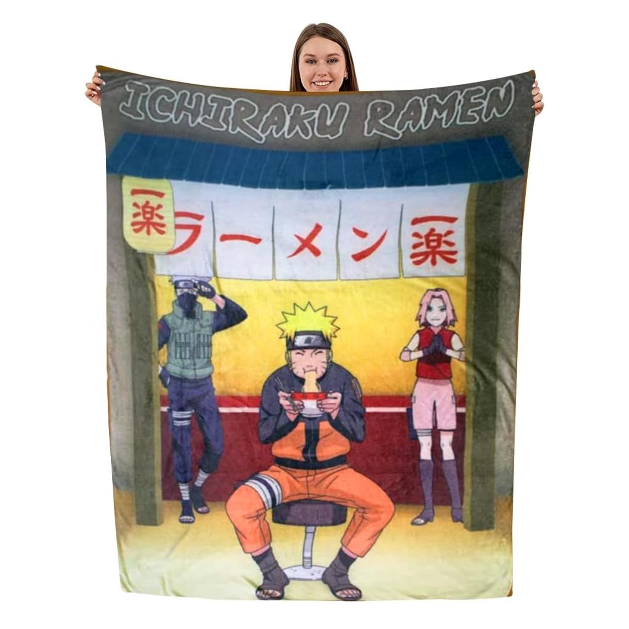 Cozy Naruto-Inspired Fleece Throw Blanket - Perfect for Ramen Lovers