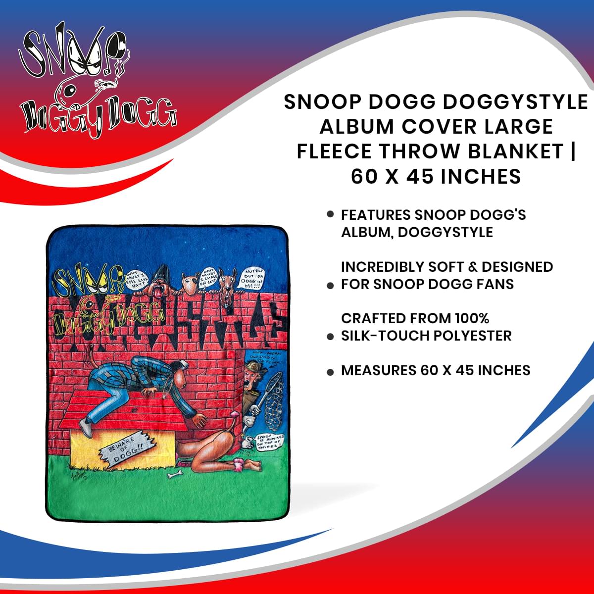 Snoop Dogg Doggystyle Album-Inspired Large Fleece Throw Blanket