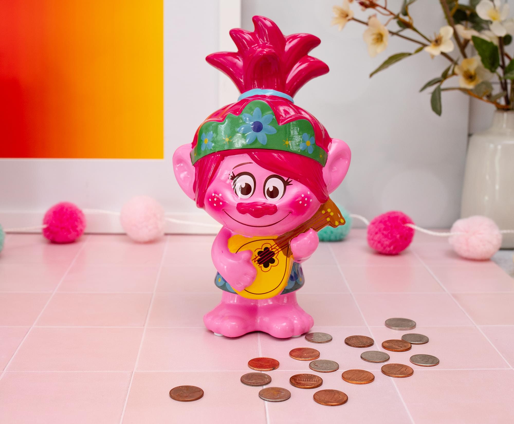 Enchanting Trolls Poppy 6-Inch Ceramic Money Bank