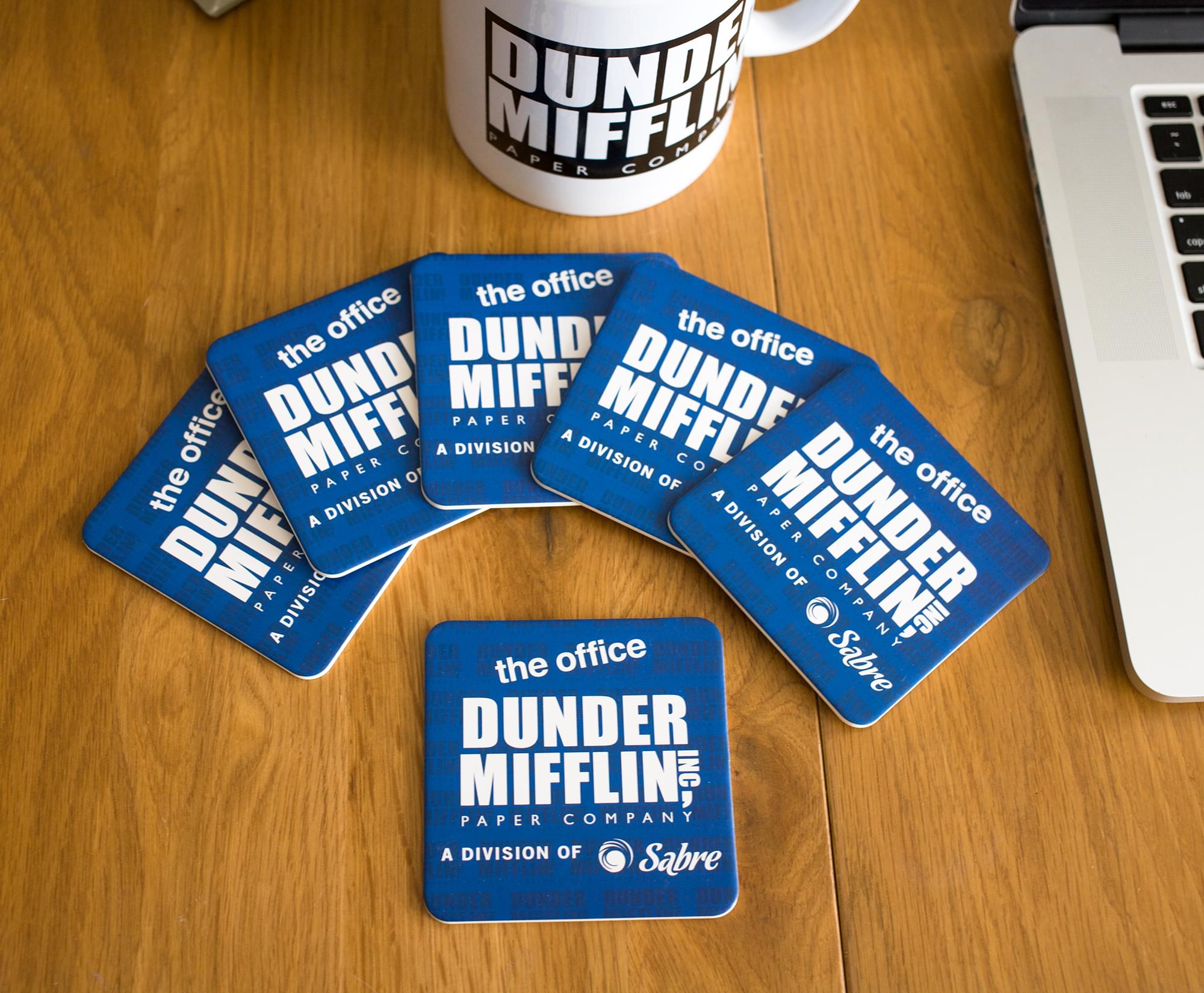 The Office Dunder Mifflin Logo Drink Coasters - Set of 6