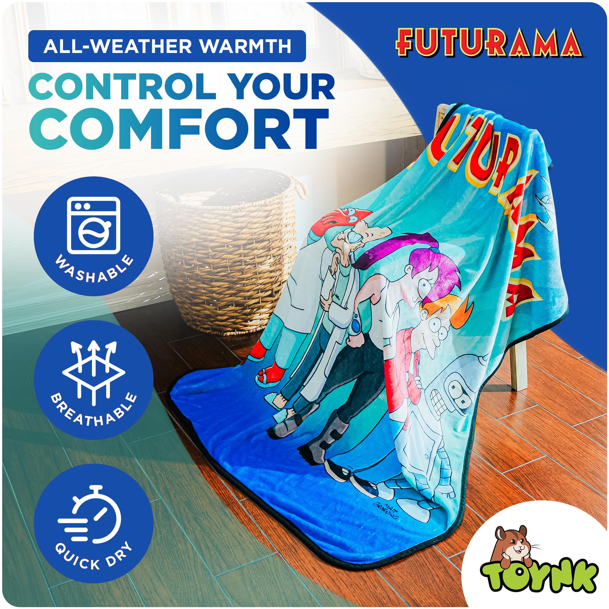 Futurama Hypnotoad Cozy Fleece Throw Blanket - 45 x 60 Inches