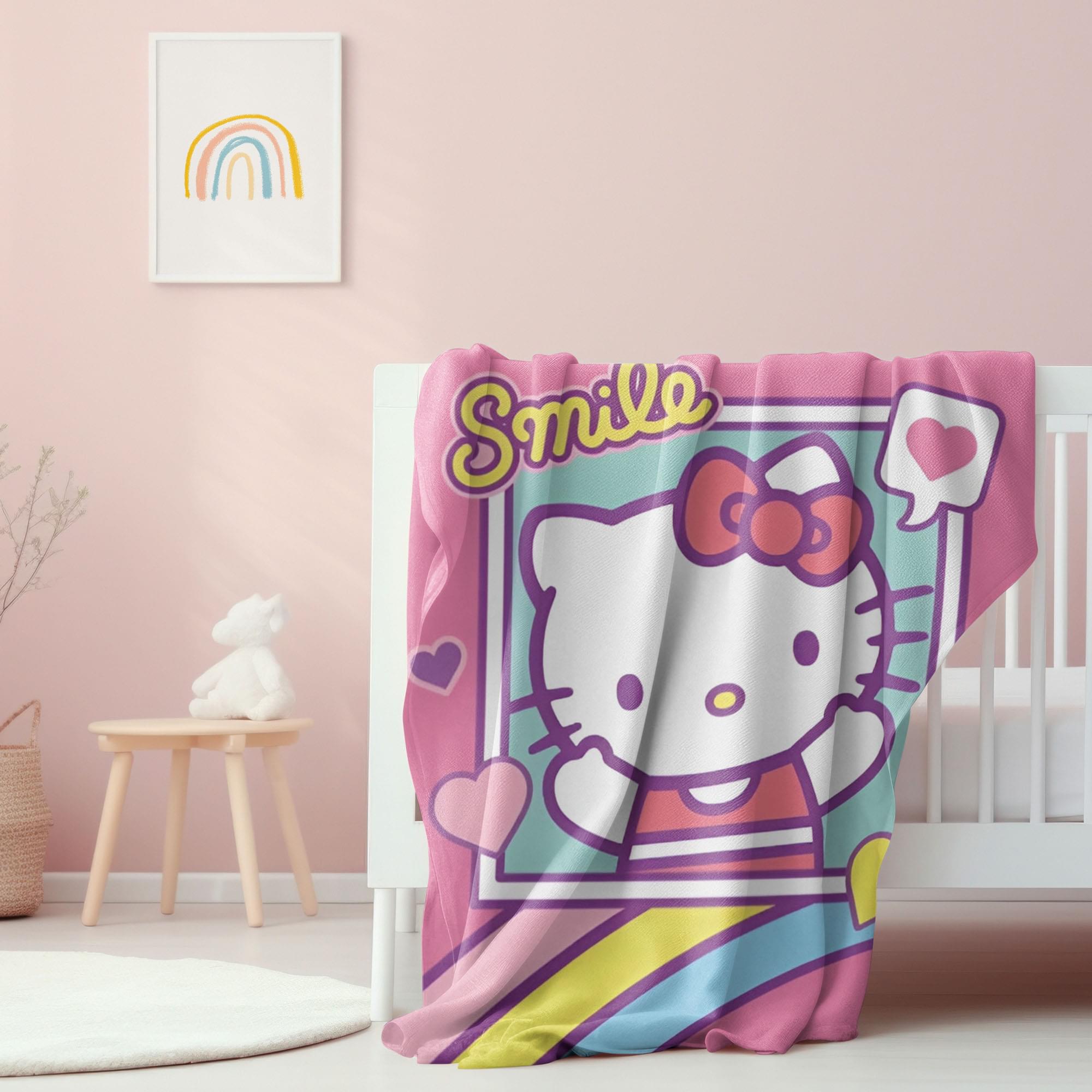 Adorable Sanrio Hello Kitty 45 x 60 Inch Fleece Throw Blanket